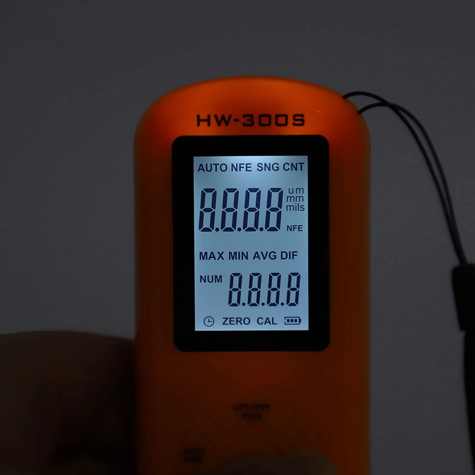 Miernik Grubości Lakieru 0-1500 μm Miernik Grubości Lakieru z Wyświetlaczem LCD i Cyfrowym Odczytem w Trzech Jednostkach μm/mm/mils do Pomiaru Grubości Powłok Nieprzewodzących