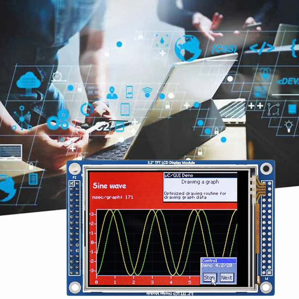 1 sztuka moduł wyświetlacza TFT-LCD moduł wyświetlacza 3,2 moduł wyświetlacza 320 x 240 pikseli ILI9341 8080 równoległy + SPI 3,3 V LCD 65K rezystor kolorów ekran dotykowy
