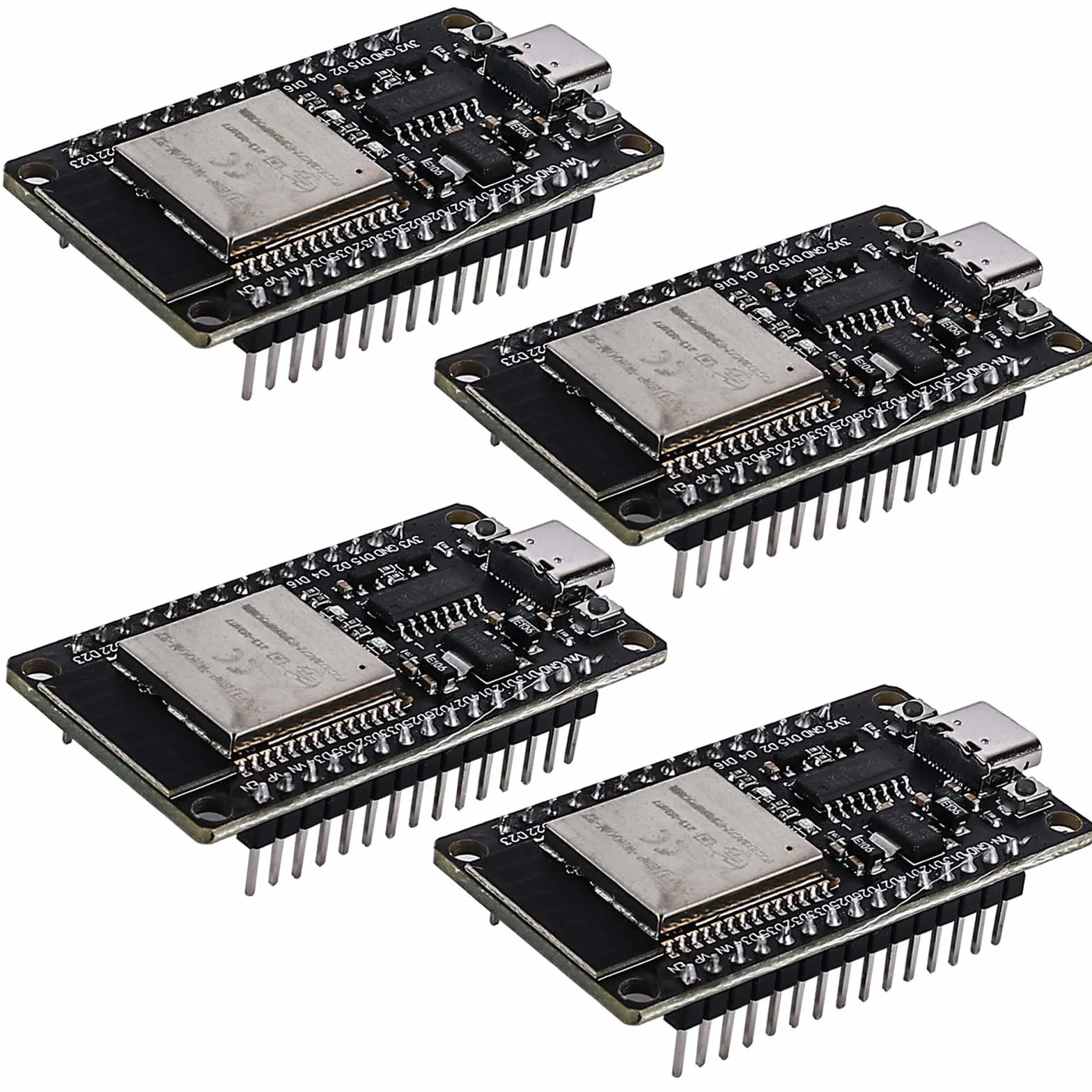 4 sztuki płyty rozwojowej ESP32 moduł NodeMCU, płyta rozwojowa ESP-32S 2,4 GHz Dual Core WLAN WiFi Bluetooth 2-w-1 mikrokontroler, płyta rozwojowa ESP32 USB C NodeMCU, chip CH340C