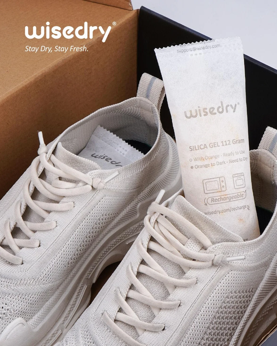 Wisedry 112g Kieselgel Desiccant Packs [4 Packungen] mit Orange Anzeige Perlen für 3D Drucker