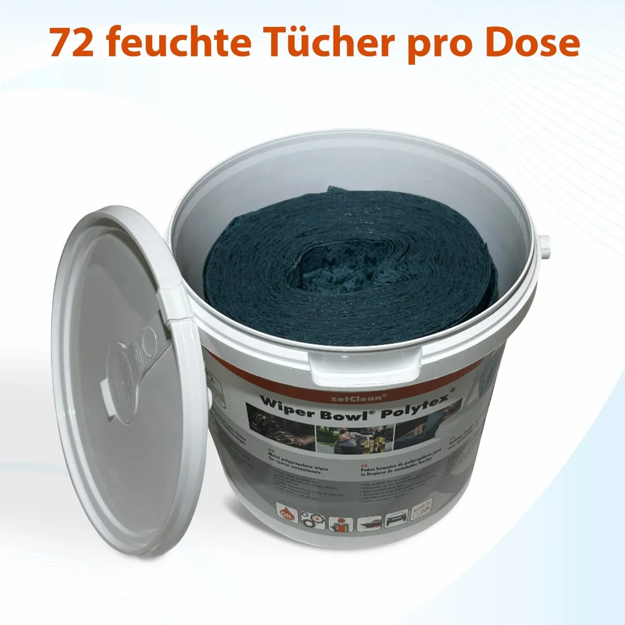 ZVG zetClean 50130-001 Wiper Bowl Polytex ściereczki do czyszczenia, niebieskie, 25 x 25 cm (72 sztuki)