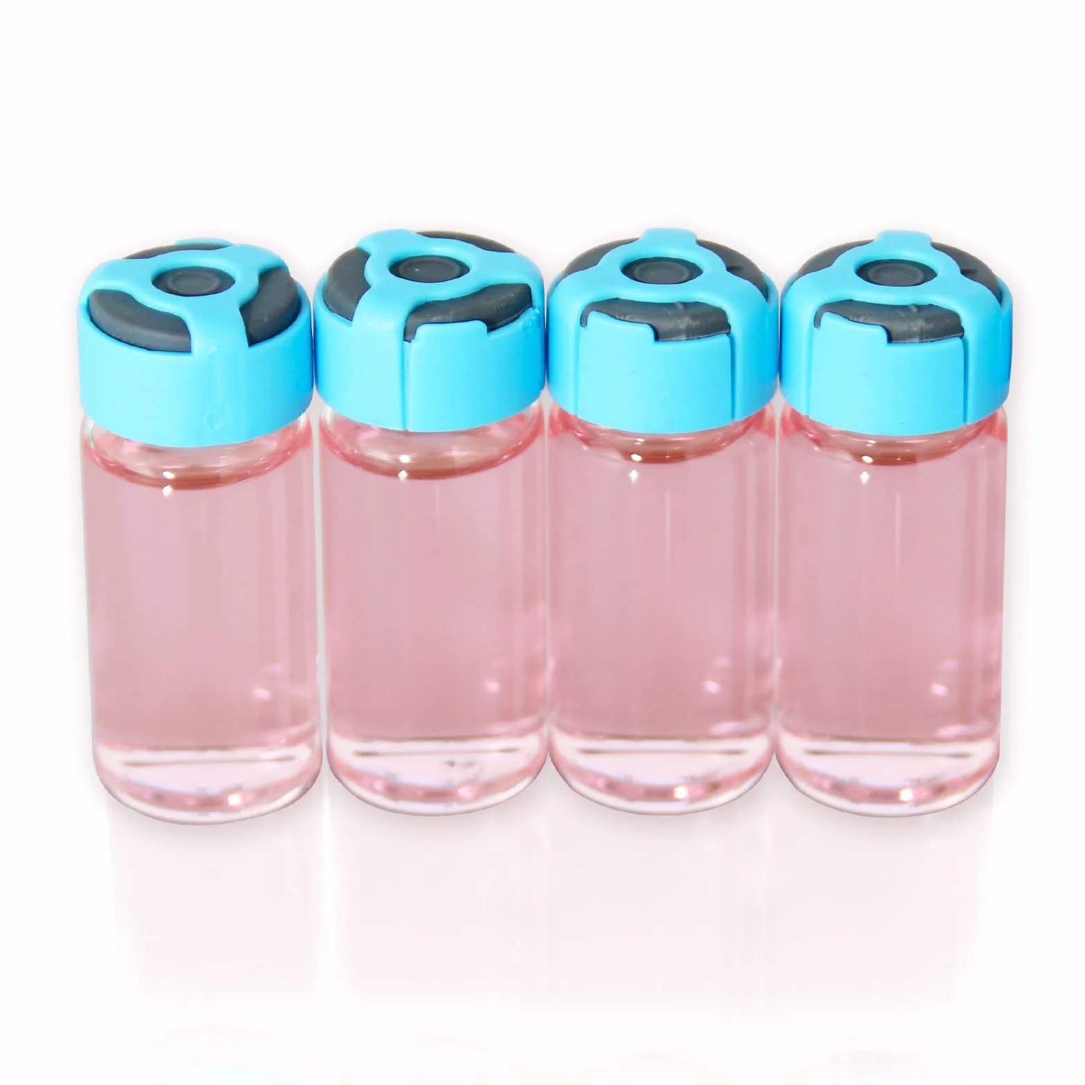 100 fiolek z przezroczystego szkła 10 ml z samoblokującymi się zatyczkami i gumowymi korkami, fiolki laboratoryjne z płaskim dnem 20 mm