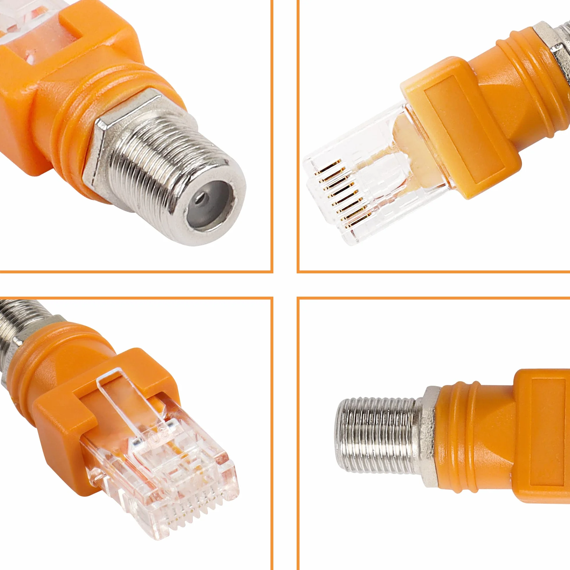 Konwerter RF na Ethernet, adapter koncentryczny żeński do męskie, złącze do testera linii (4 szt.)