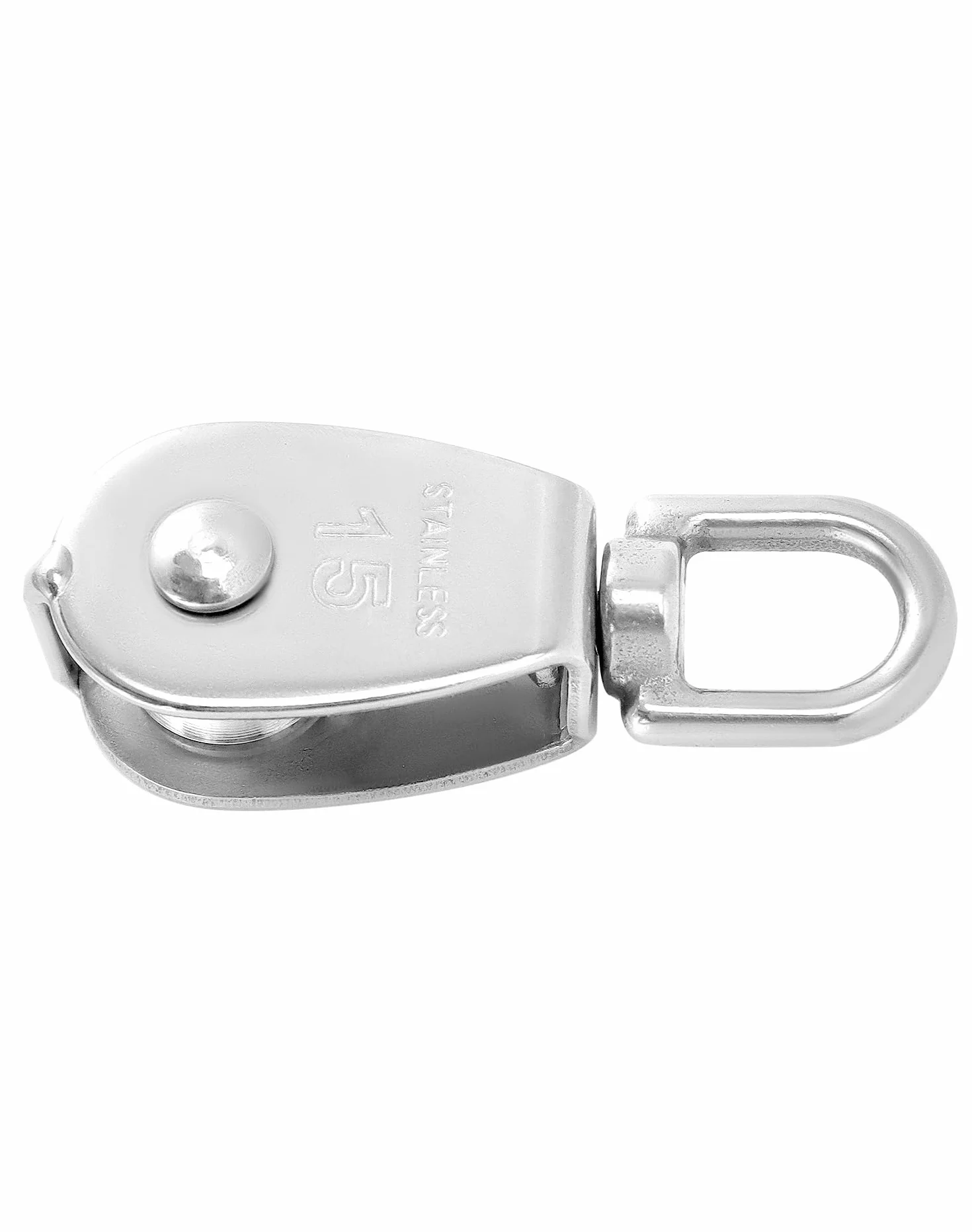 QWORK® 12 sztuk bloczek M15, bloczki ze stali nierdzewnej 304 do lin stalowych o średnicy do 6 mm, nośność 35 kg