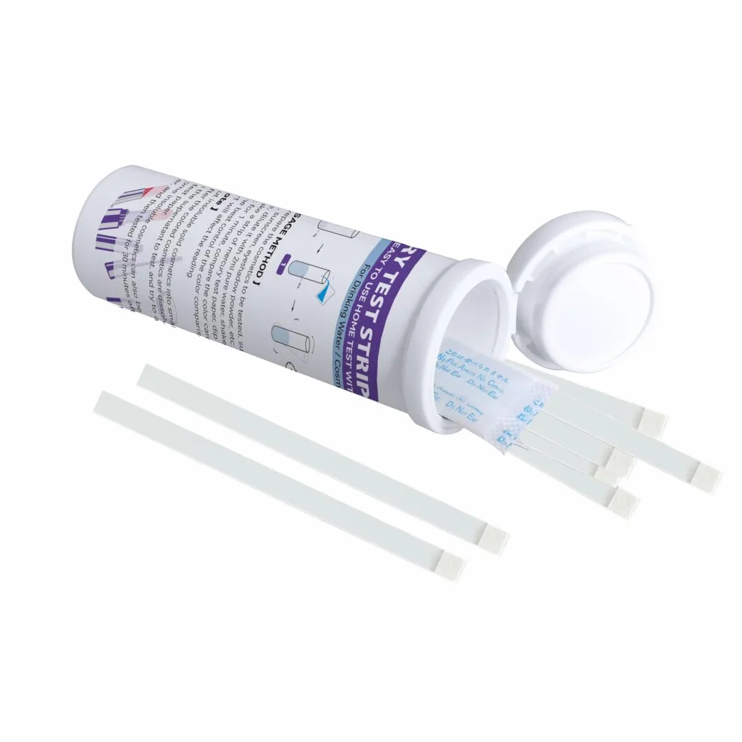 Paski testowe rtęci 30 sztuk 0–5 mg/l Hg² szybki test wody i kosmetyków metali ciężkich