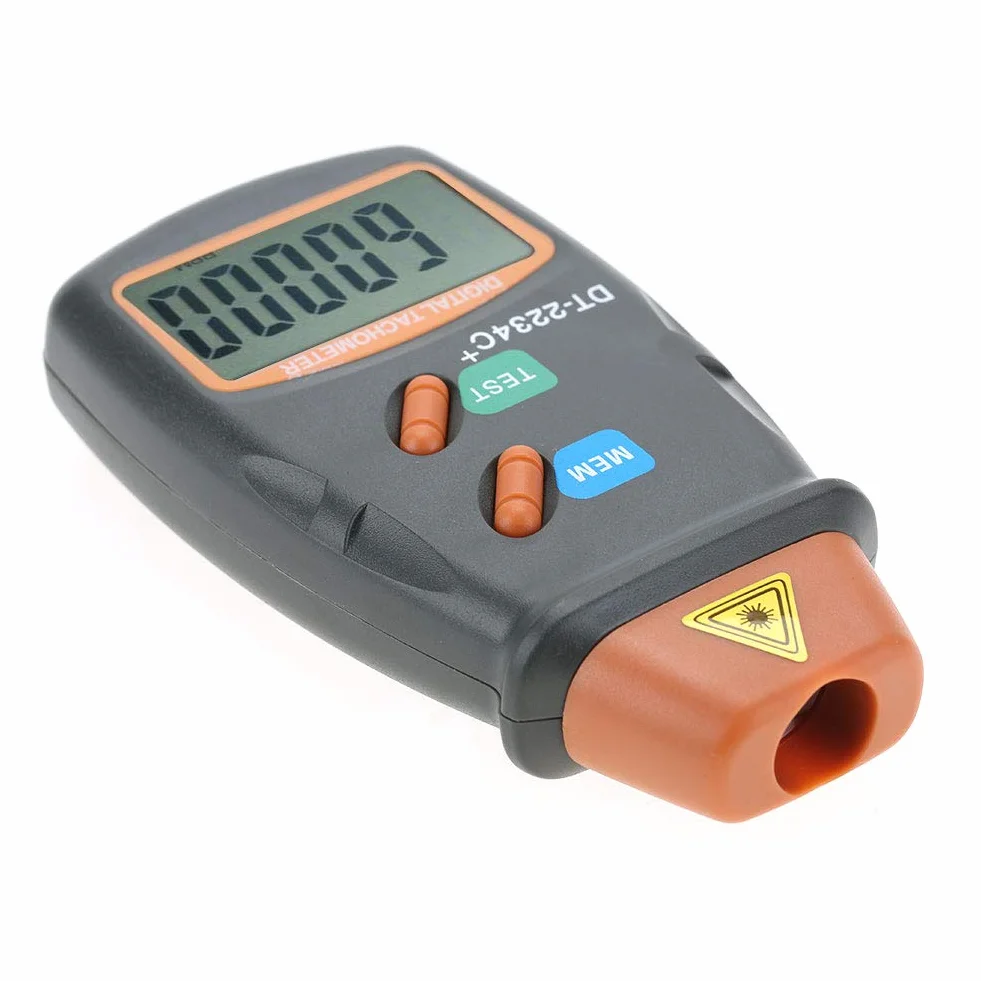Qiilu Cyfrowy tachometr odblaskowy DT-2234C LCD bezstykowy tester minilomierza