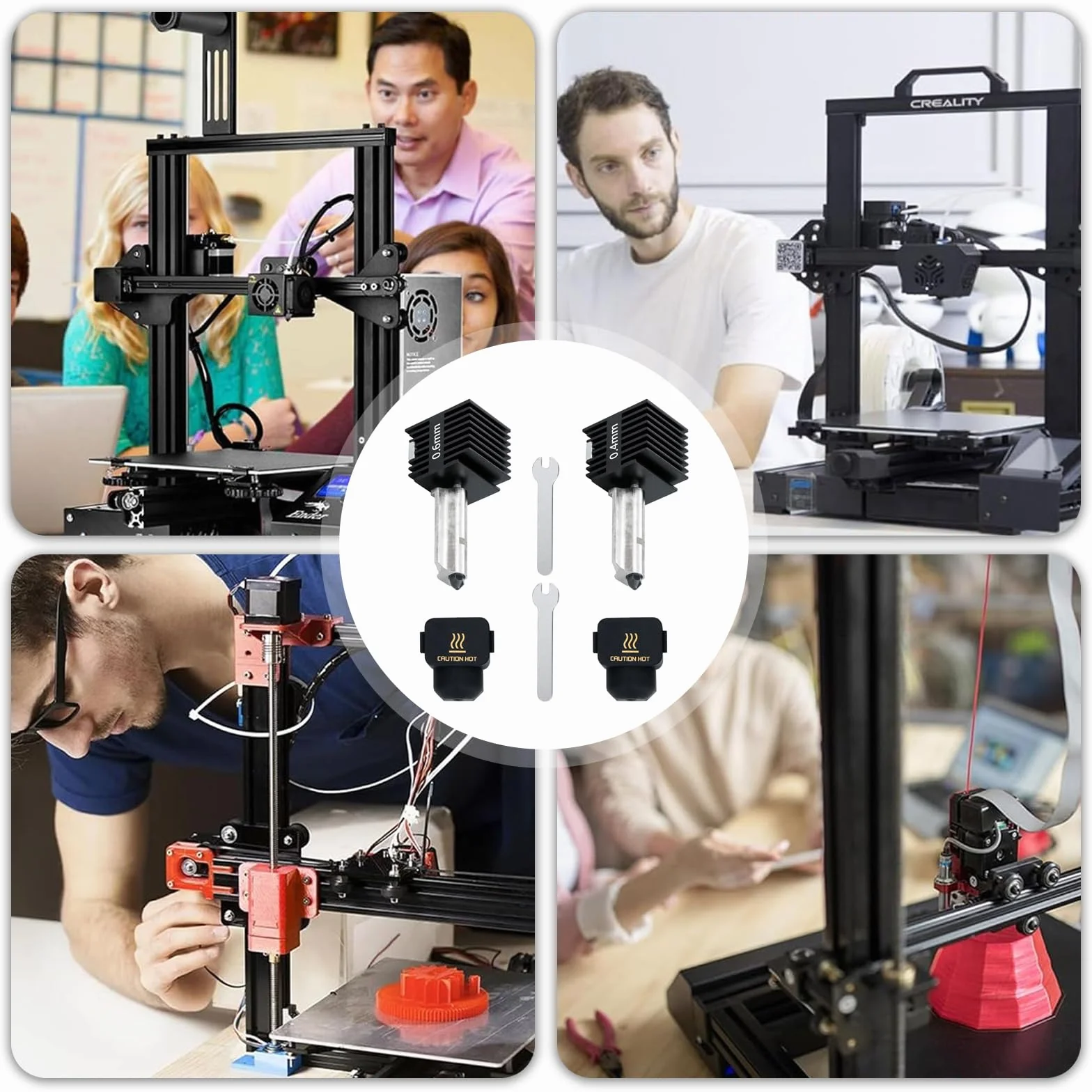 Bambu Lab Hotend Kit A1/A1 Mini 0,4 mm 0,6 mm z Hartowanej Stali Zestaw