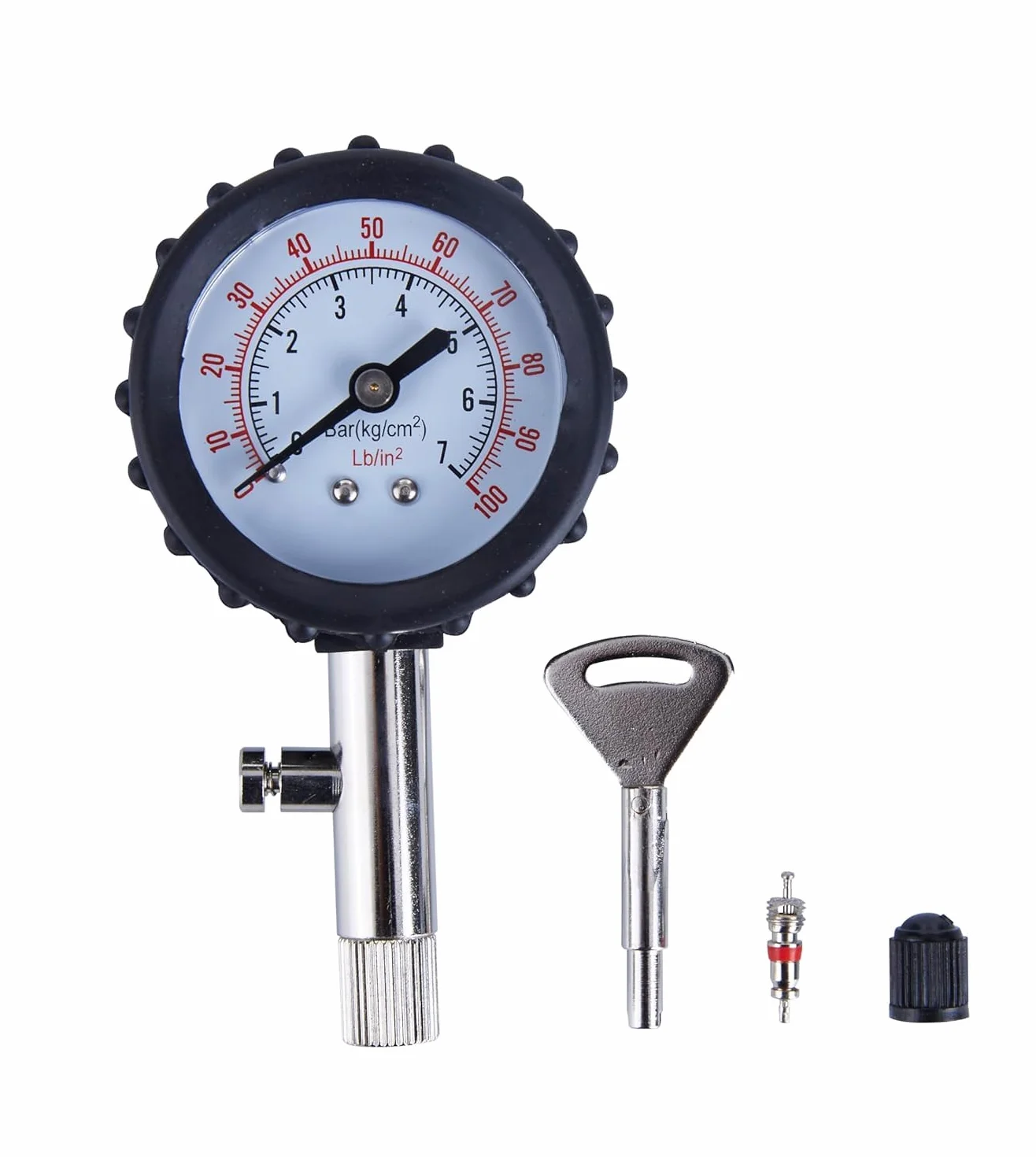 Tire Pressure Gauge – dokładny pomiar ciśnienia powietrza o niskim poziomie (0-100 PSI) do samochodów, SUV-ów, ciężarówek, kamperów i torów, 2 cale tarcza