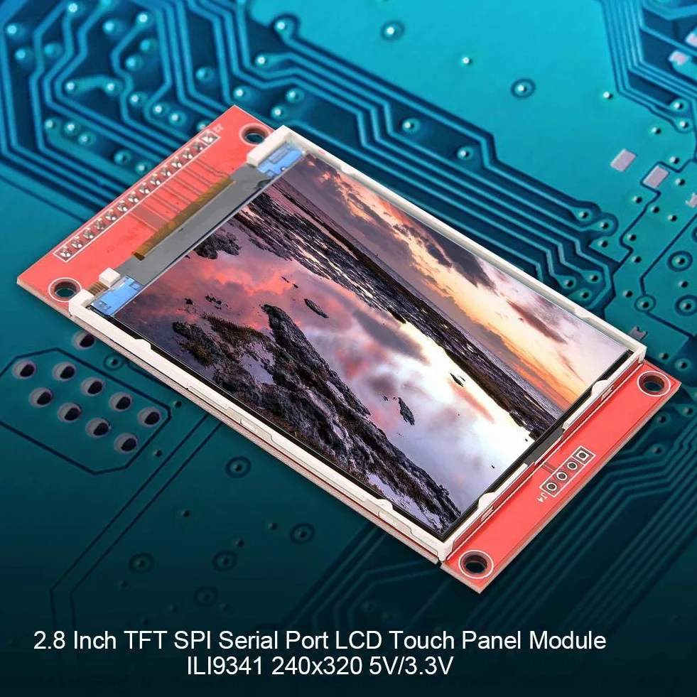 Moduł wyświetlacza LCD, wyświetlacz TFT LCD 7,1 cm Ili9341 Moduł 240 x 320 5 V / 3,3 V SPI Moduł wyświetlacza TFT LCD z klatką na kartę SD, moduł wyświetlacza LCD z płytką drukowaną