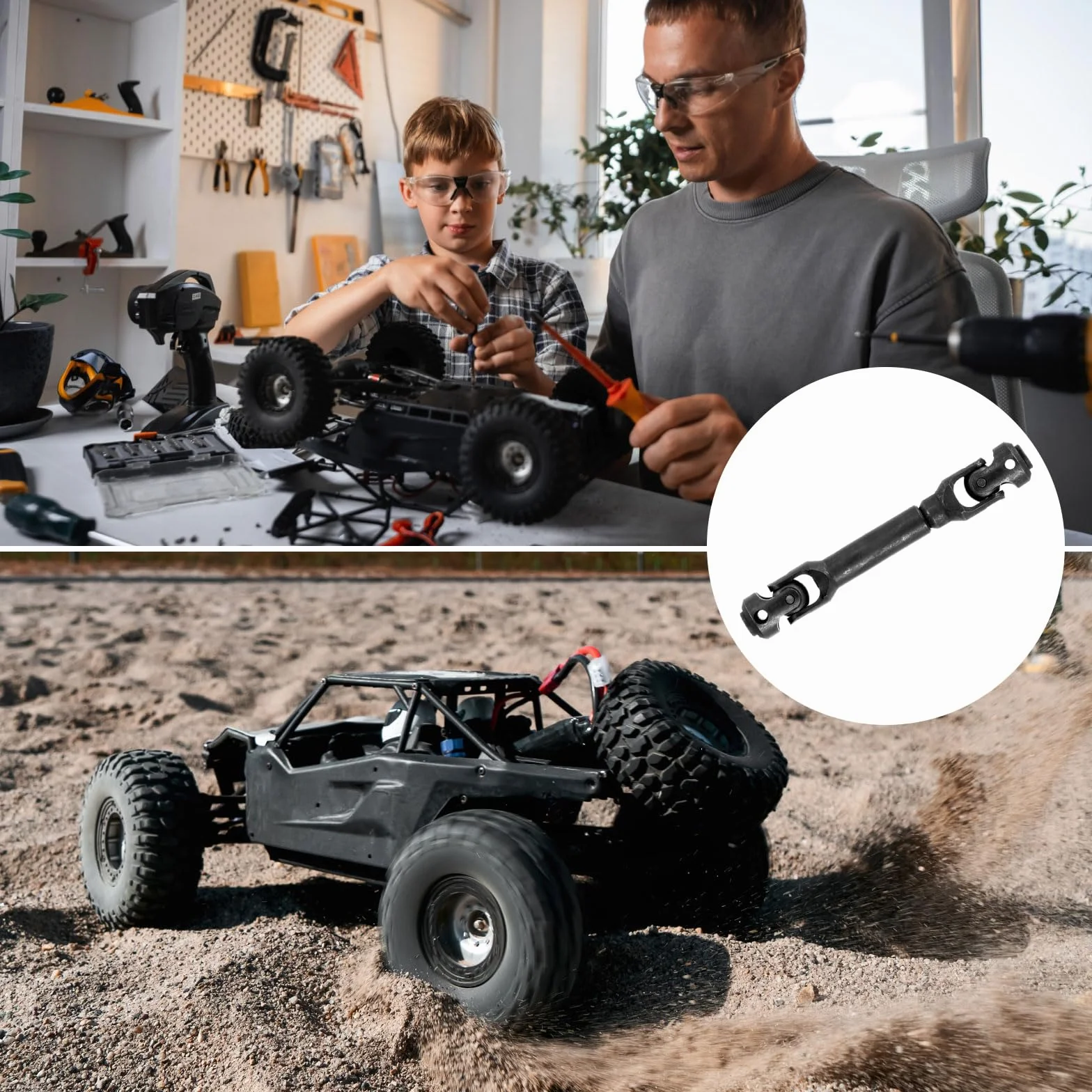 QUARKZMAN 2 Szt 1/10 RC Wał Napędowy Wał Przekładni Wał Skrzyni biegów Metalowe Uniwersalne Części Zamienne I Ulepszenie Dla 1/10 RC Cars 90046 SCX10, 95-130mm