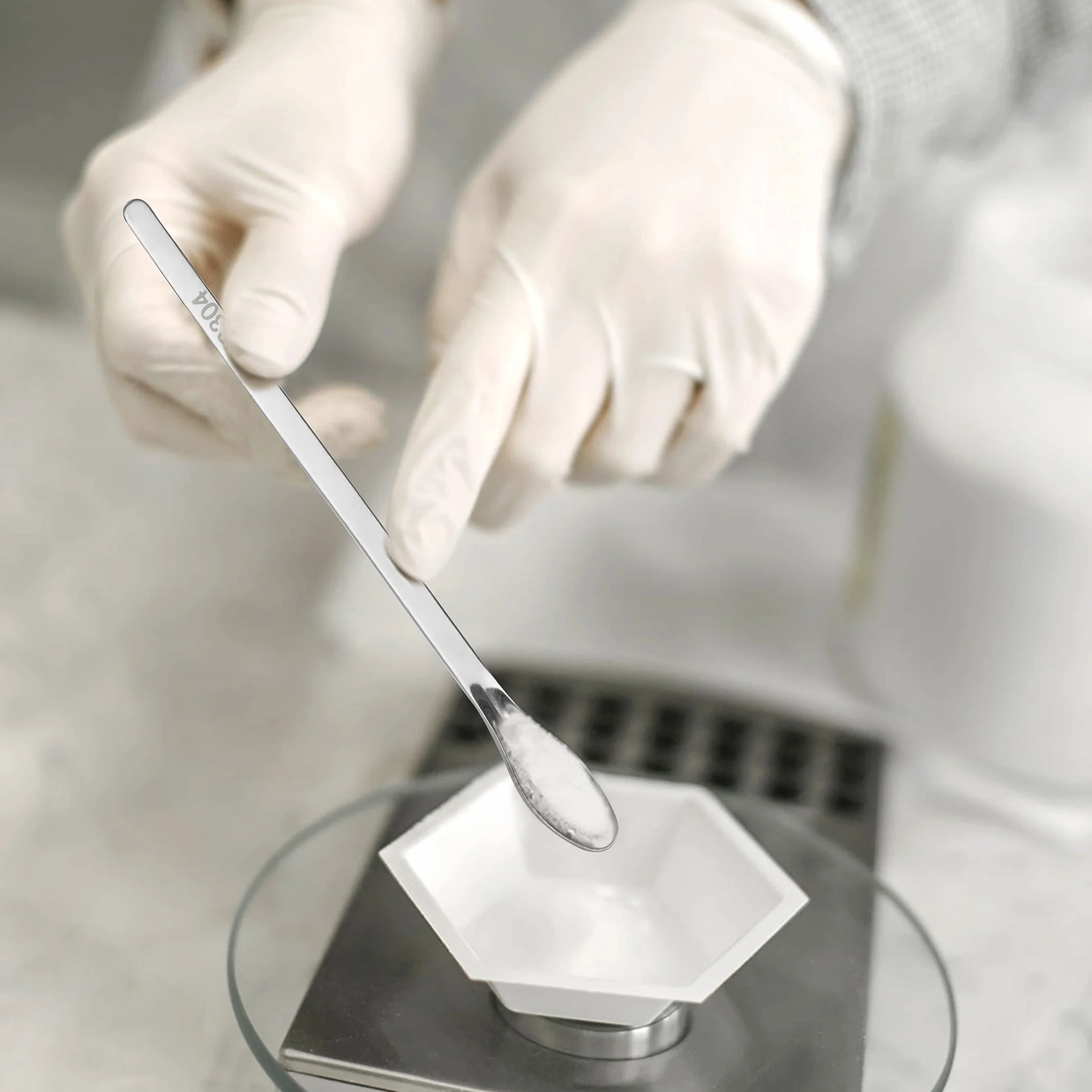 Szpatułka laboratoryjna stal nierdzewna zestaw podwójnych głowic 15 sztuk