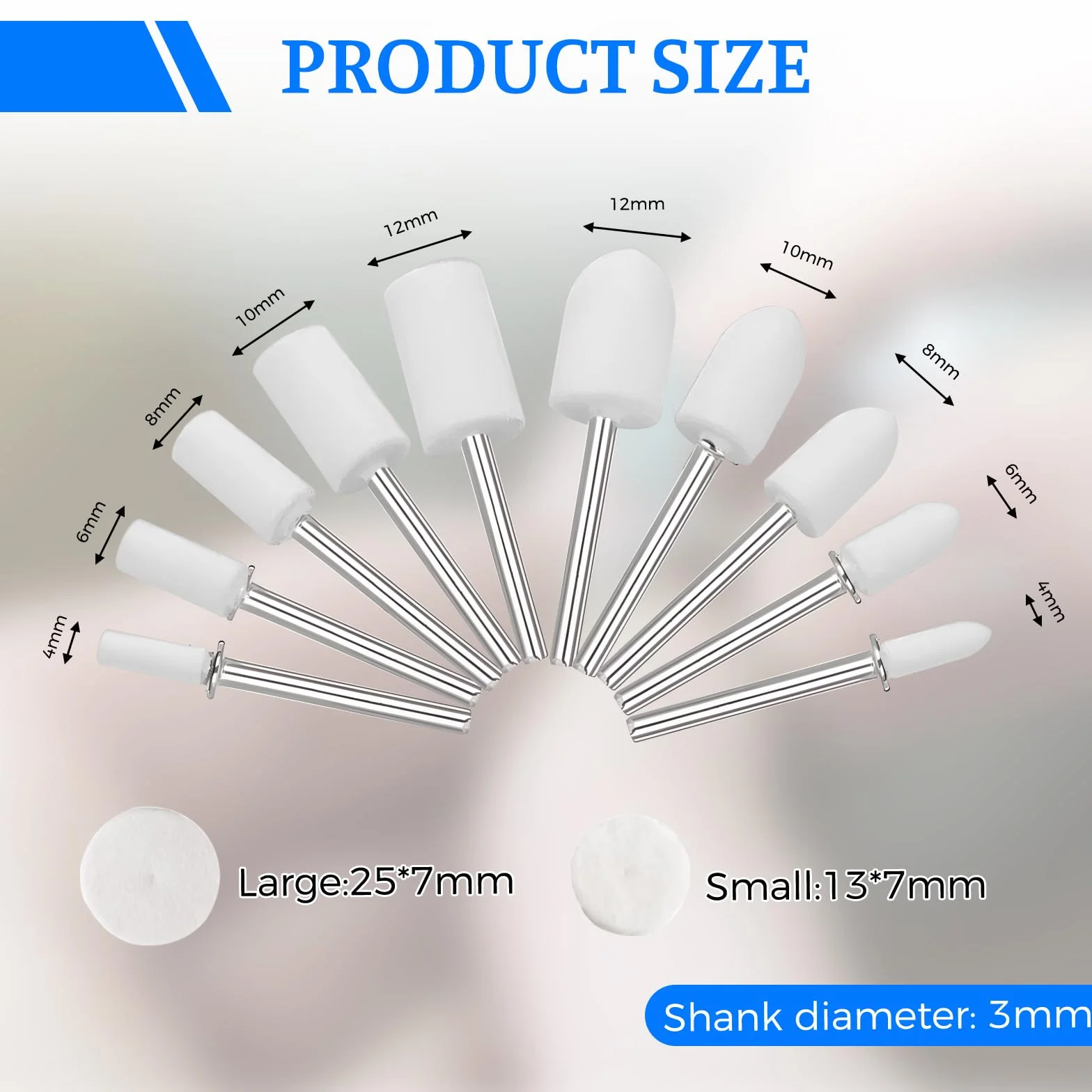 Wool Felt Polishing Pad,100 Pieces Buff Clean Wheels Multifunctional Felt Polishing Tools