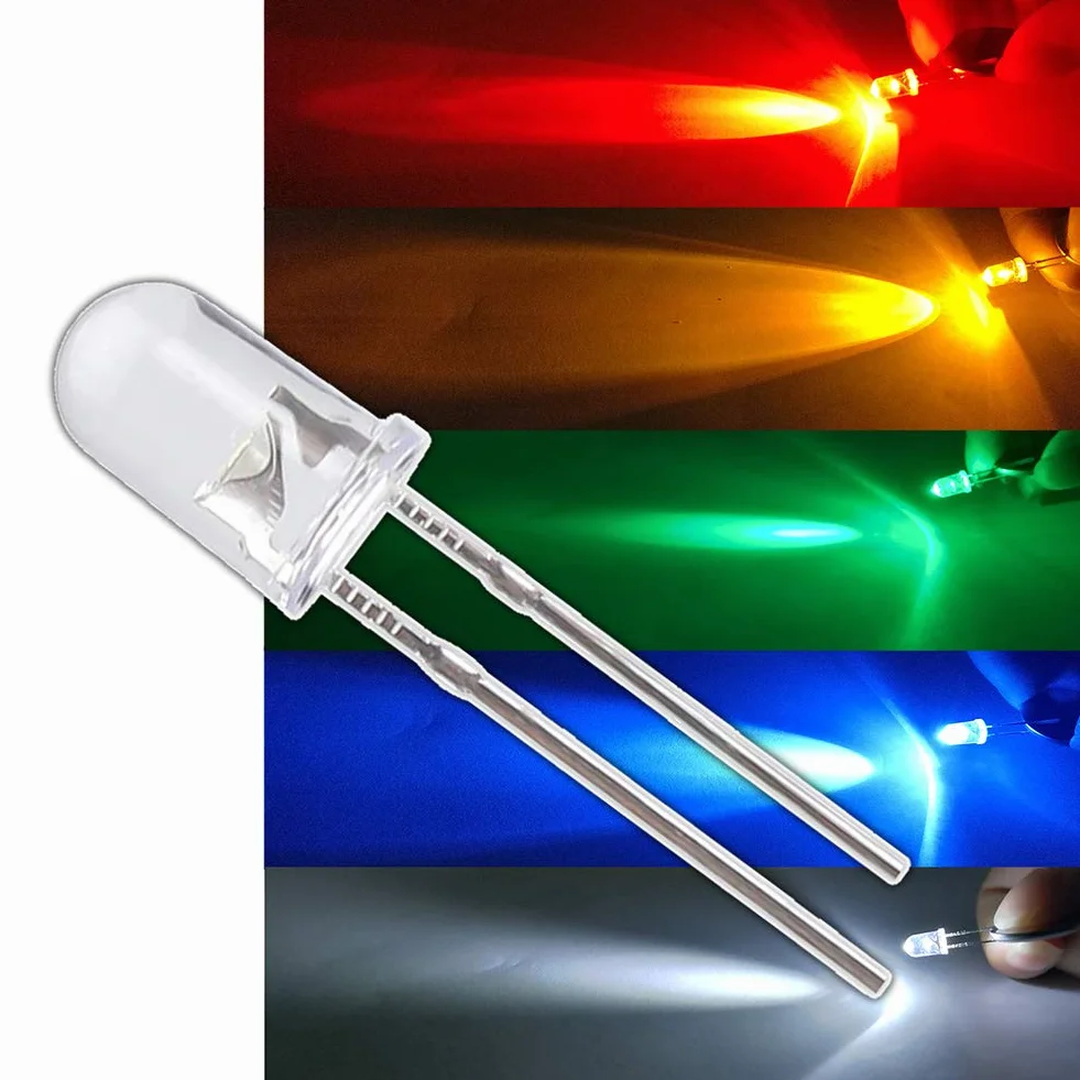 Zestaw 5 mm diod LED i rezystorów do projektów Arduino, rezystory 600 szt. od 10 omów do 1 MOhm z 30 wartościami + 200 szt. 5 mm diody LED 5 kolorów