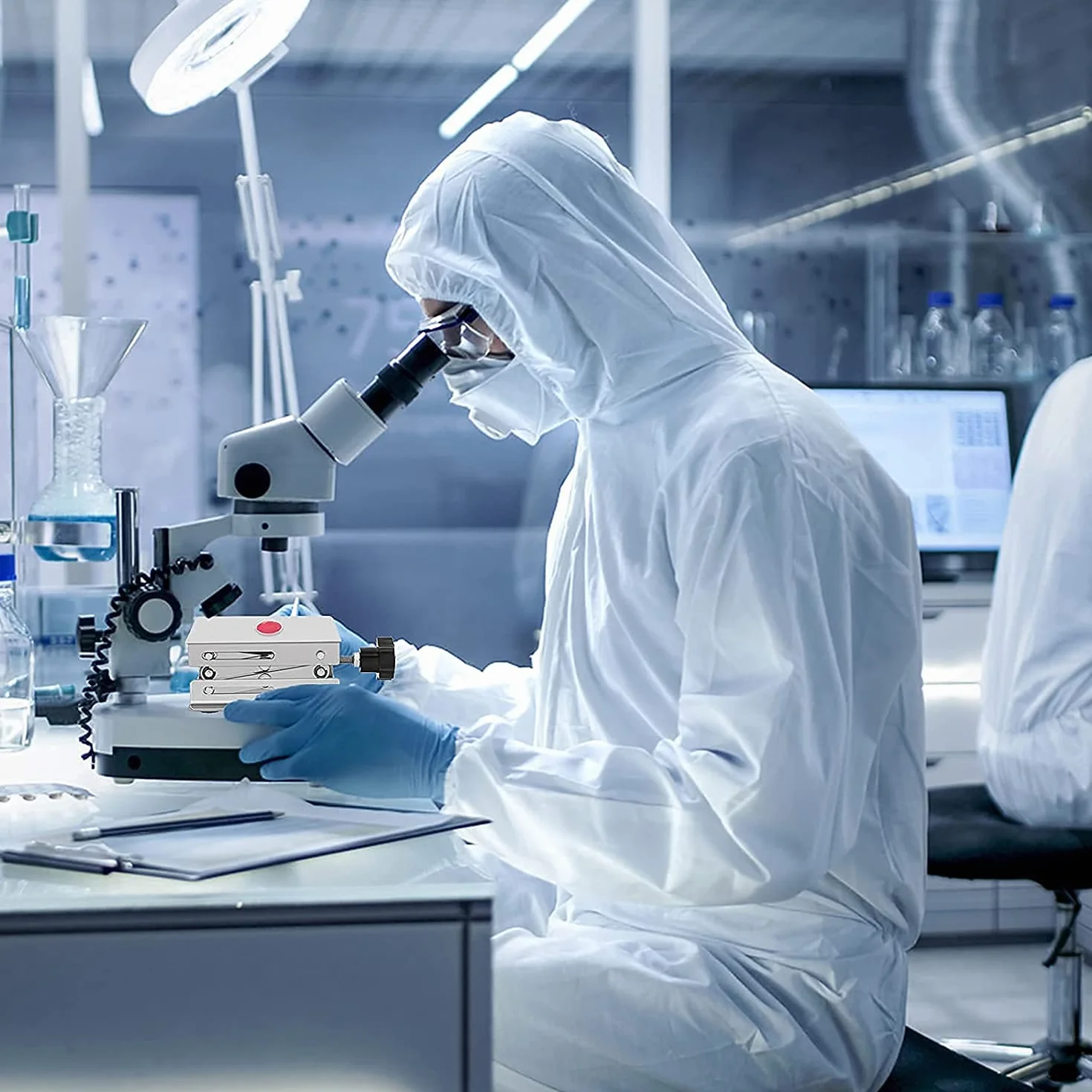 Stojak na nożyczki laboratoryjne, 9,9 x 9,9 cm ze stali nierdzewnej, platforma podnośnika laboratoryjnego, wysoki regulowany rozszerzalny zakres wysokości podnoszenia od 45 mm do 158 mm