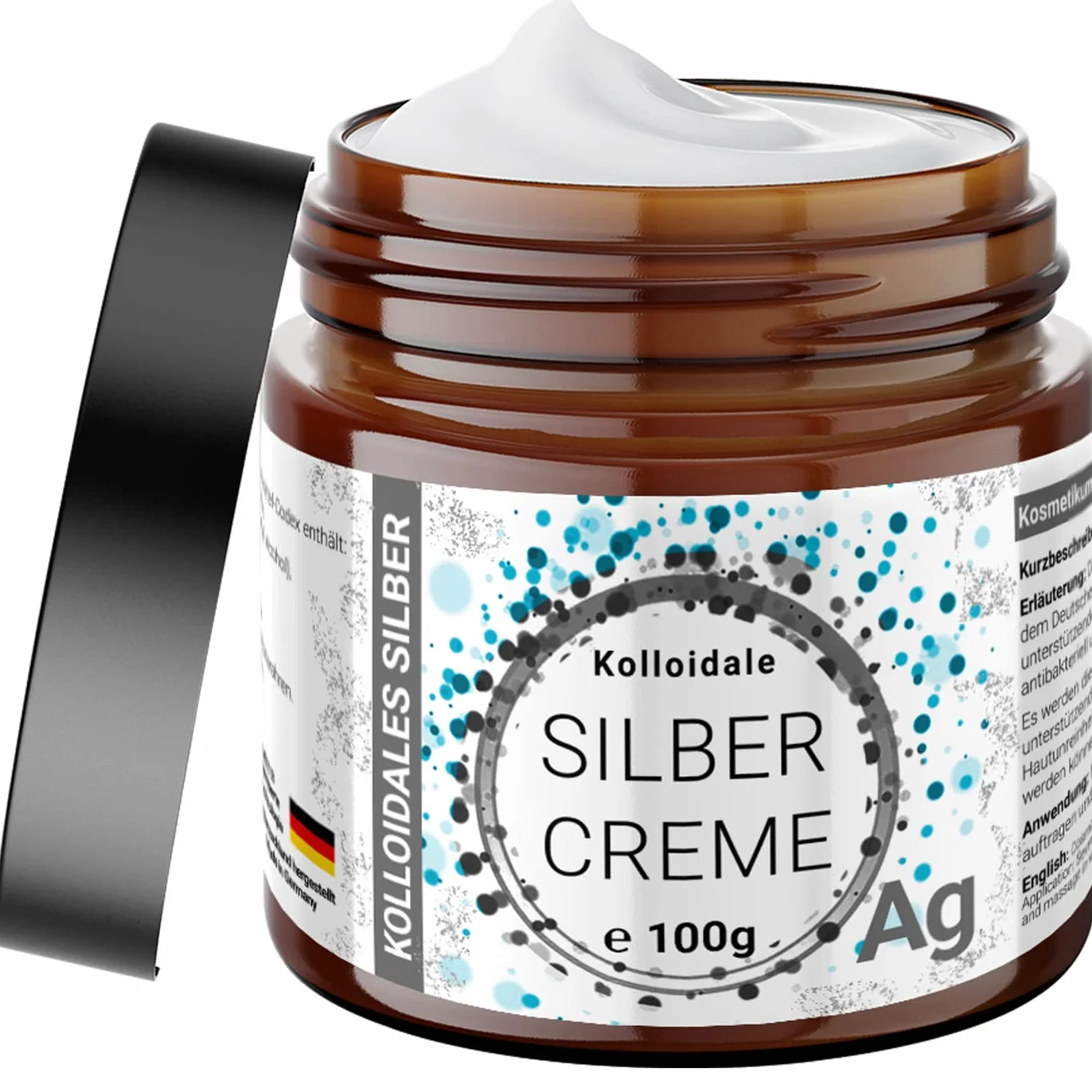 Koloidalny srebrny krem 40 ppm 100 g w szklanym tygielku – kosmetyk