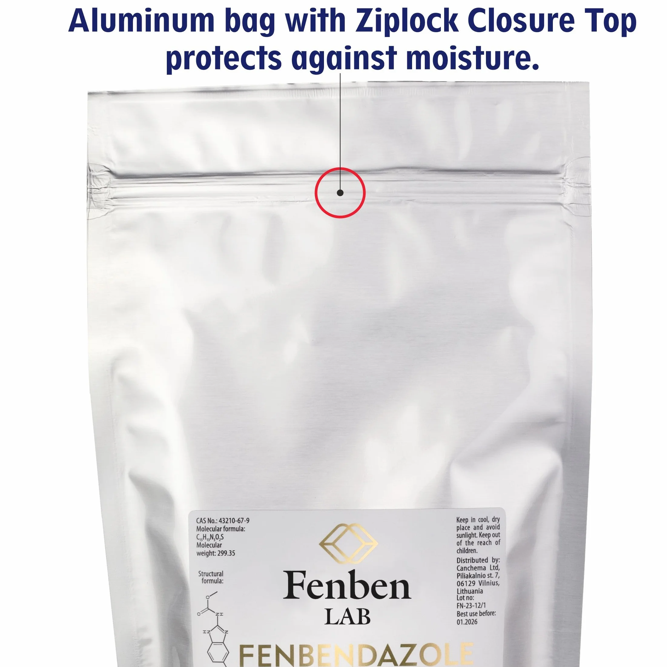 Fenbendazole 250g Proszku, Czystość >99.9%, Wyprodukowane przez Fenben Lab, Dołączono Certyfikat Analizy, Testowany w Certyfikowanym Laboratorium, 8.8oz
