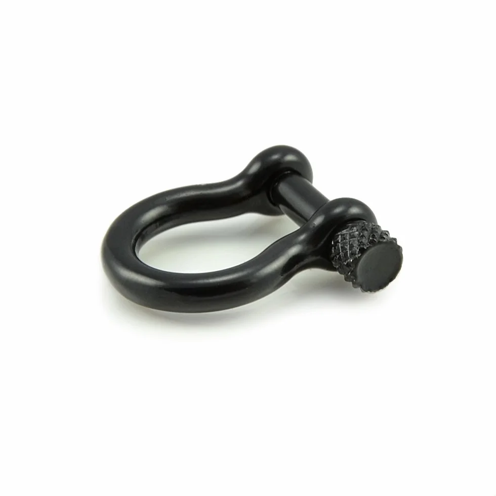 Ganzoo 10 szt. szekli Omega ze stali nierdzewnej 25mm x 22mm x 7mm, grubość 4mm, otwór 16mm x 9-13mm, waga 7g, zamknięcie obrotowe śrubowe, czarny S