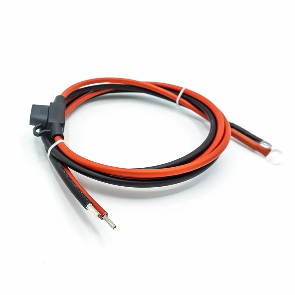 WATTSTUNDE Kabel do akumulatora 6 mm2 z bezpiecznikiem – akumulator solarny do regulatora ładowania 1,5 m (6 mm² z bezpiecznikiem 30 A)