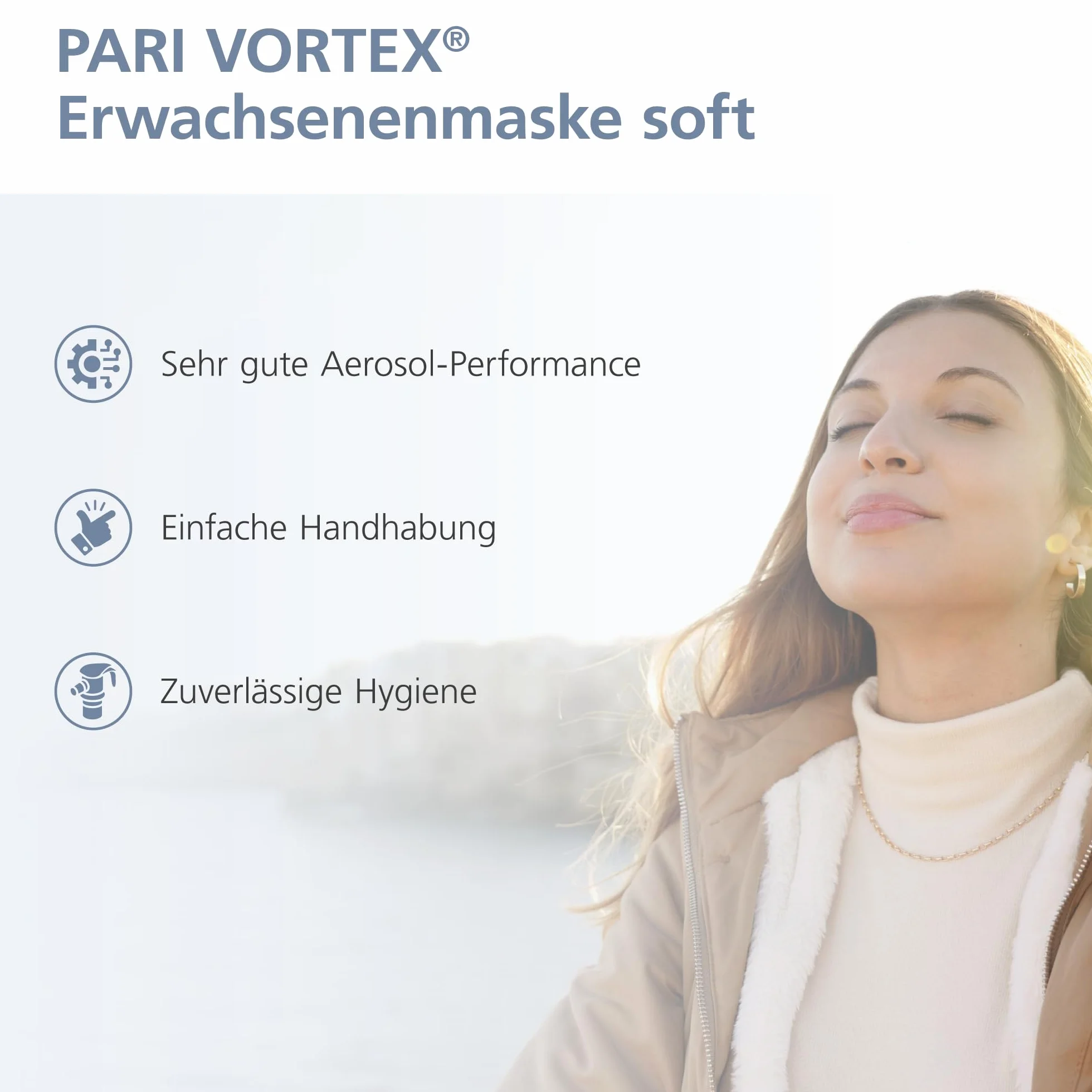 PARI VORTEX Soft maska dla dorosłych z przyłączem maski, 1 szt