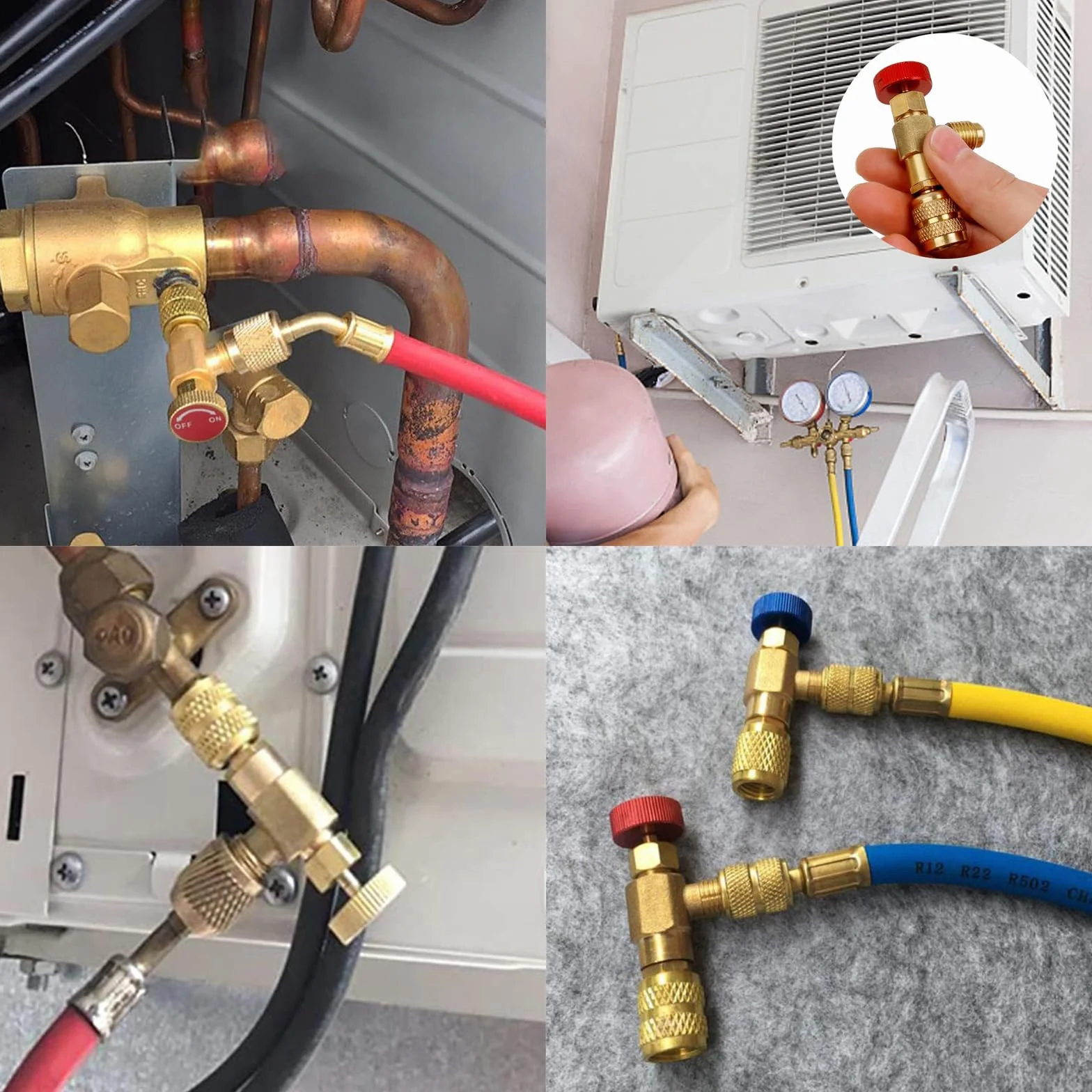2 Zawór bezpieczeństwa czynnika chłodniczego, zawór klimatyzacji, adapter chłodniczy R410 R22, zawór sterujący czynnika chłodniczego, do zaworów przepływu klimatyzacji
