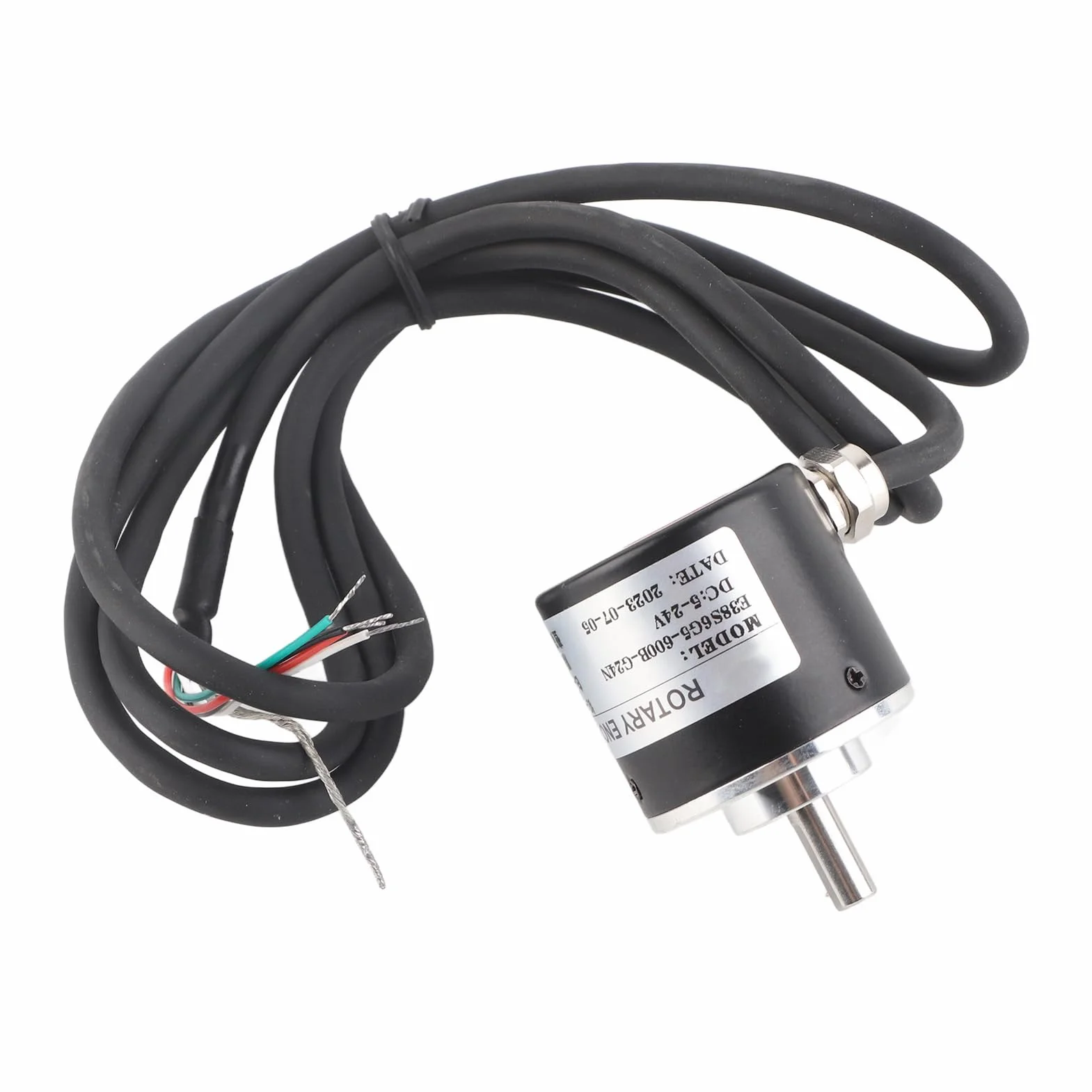600P/R przyrostowy enkoder obrotowy, 2-fazowy fotoelektryczny enkoder 5 V-24 V, trzon 6 mm enkoder szerokie napięcie zasilacze