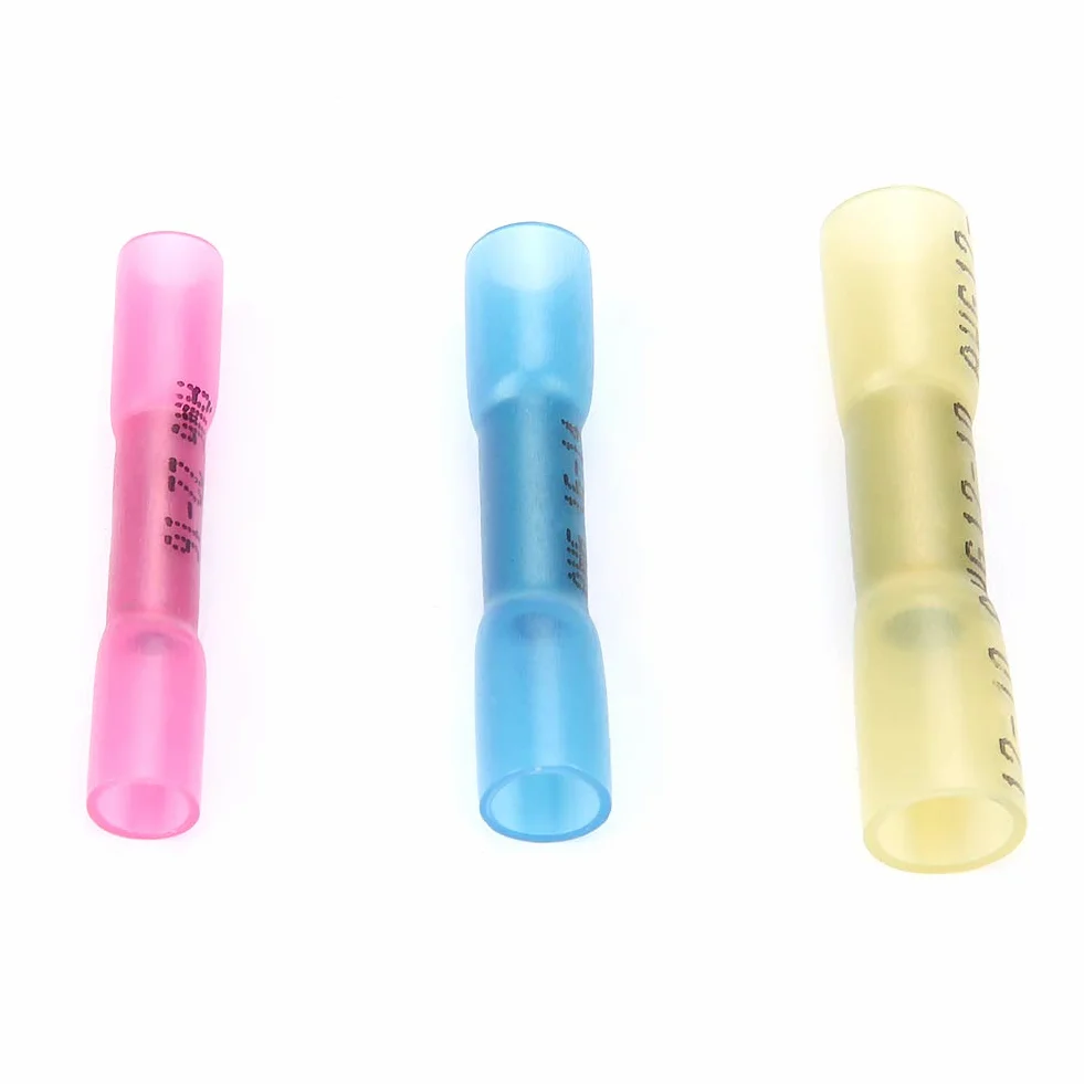 Kabelschuhe Set, 300 Stück Kabelverbinder Schrumpfschlauch, AWG Schrumpf Draht Steckverbinder Stromanschluss Sortiment Kit, Schrumpfverbinder Rot, Blau, Gelb