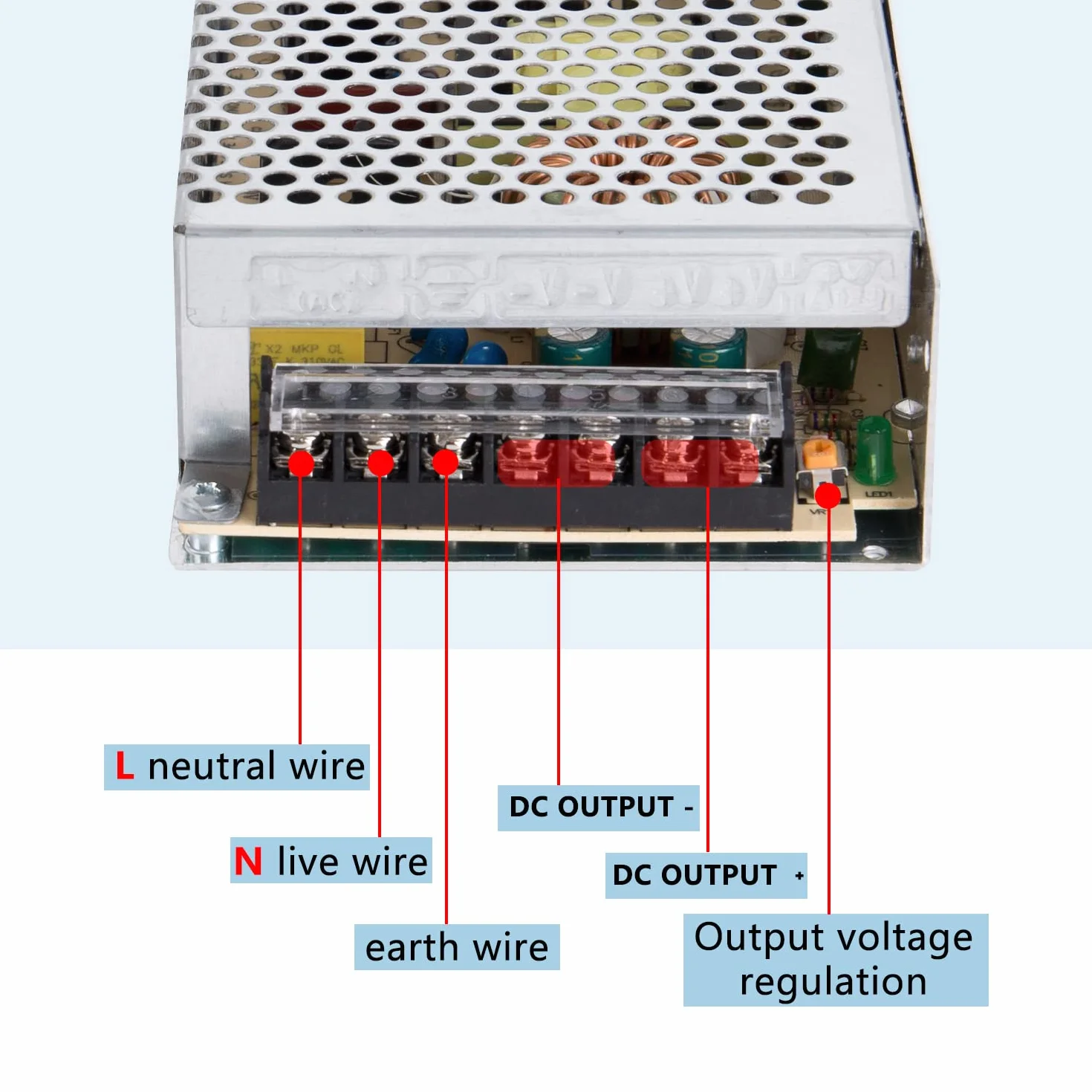 przełącznik zasilania AC 100-240 V do 24 V 5 A 120 W DC, transformacji napięcia, nadaje się do LED pasków, kamer, monitoringu, projektów