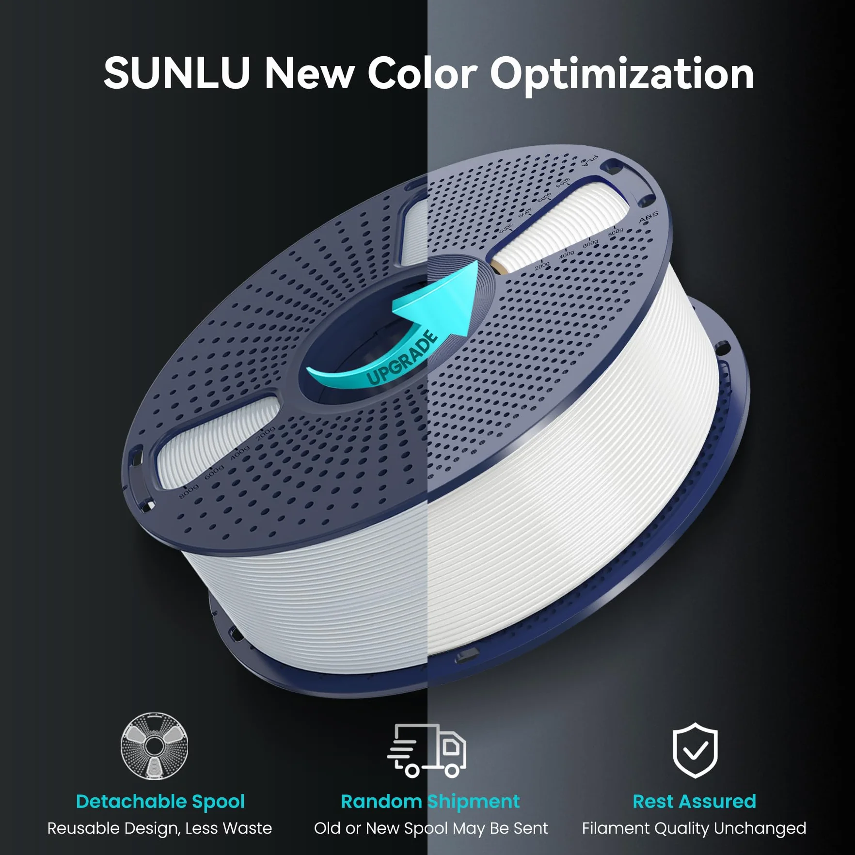 SUNLU PLA+2.0 Filament 1.75mm, Ulepszony filament PLA Plus do drukarek 3D, Mocniejszy i bardziej wytrzymały, Szybki filament PLA+ do Drukarki 3D, Szpula 1 kg, Biały