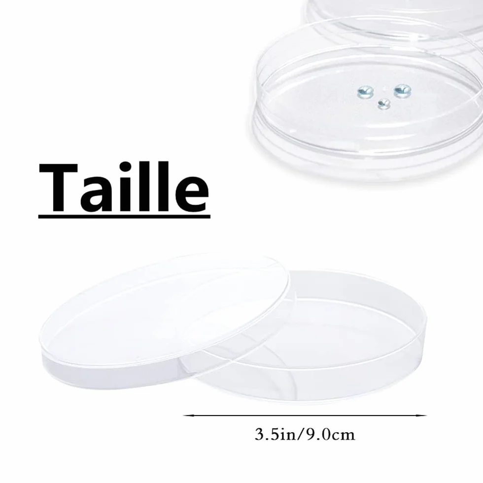 LATRAT 20 szt. Petri Dishes, sterylne plastikowe szalki Petriego, Petri steriles w/pokrywki do laboratorium hodowli komórek tkankowych, 90 mm