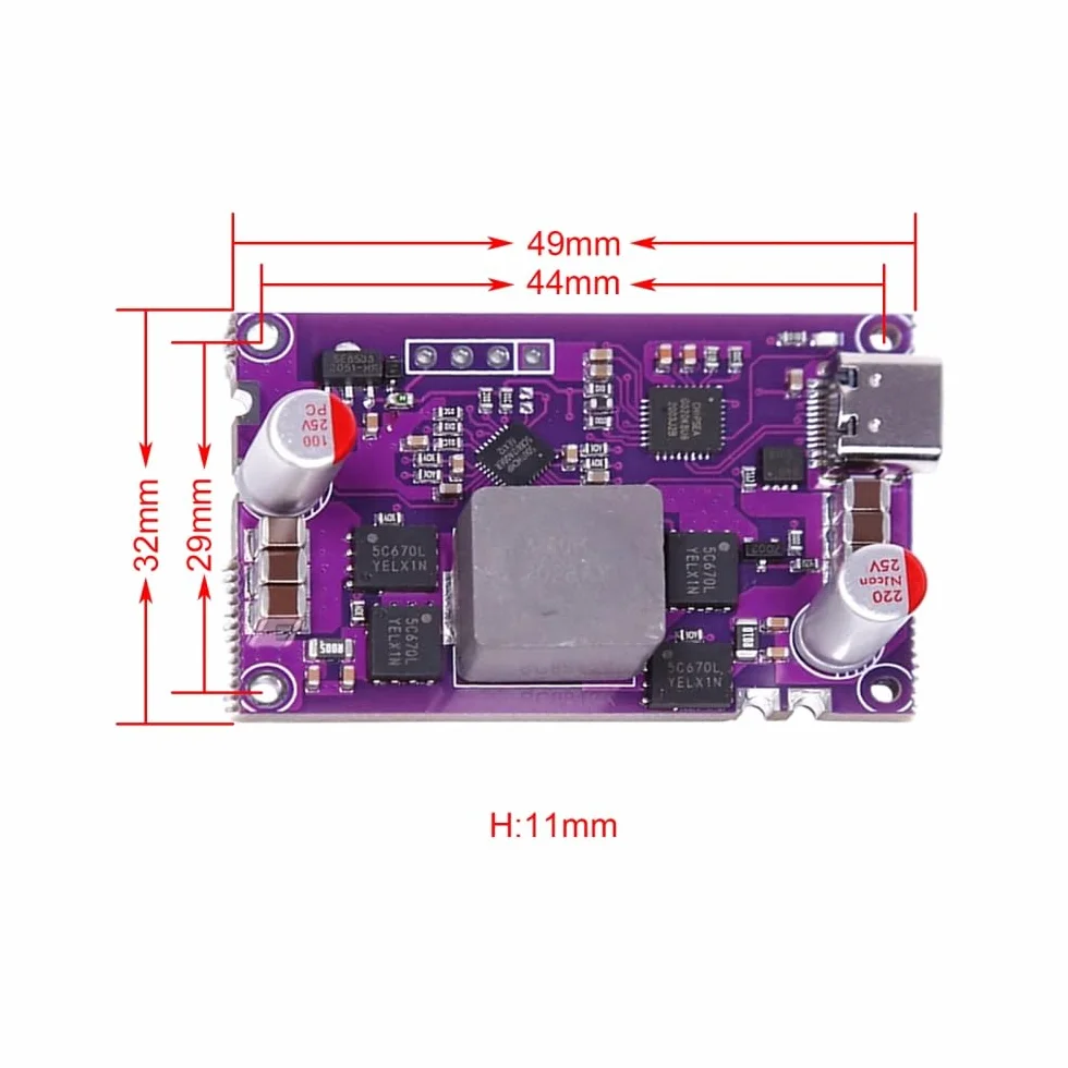 Moduł szybkiego ładowania PD, wysoka wydajność, 120 W, dwudrożny moduł szybkiego ładowania PD, dwukierunkowy moduł buck-boost do ładowarki do 4s 12 V-16,8 V akumulator litowy