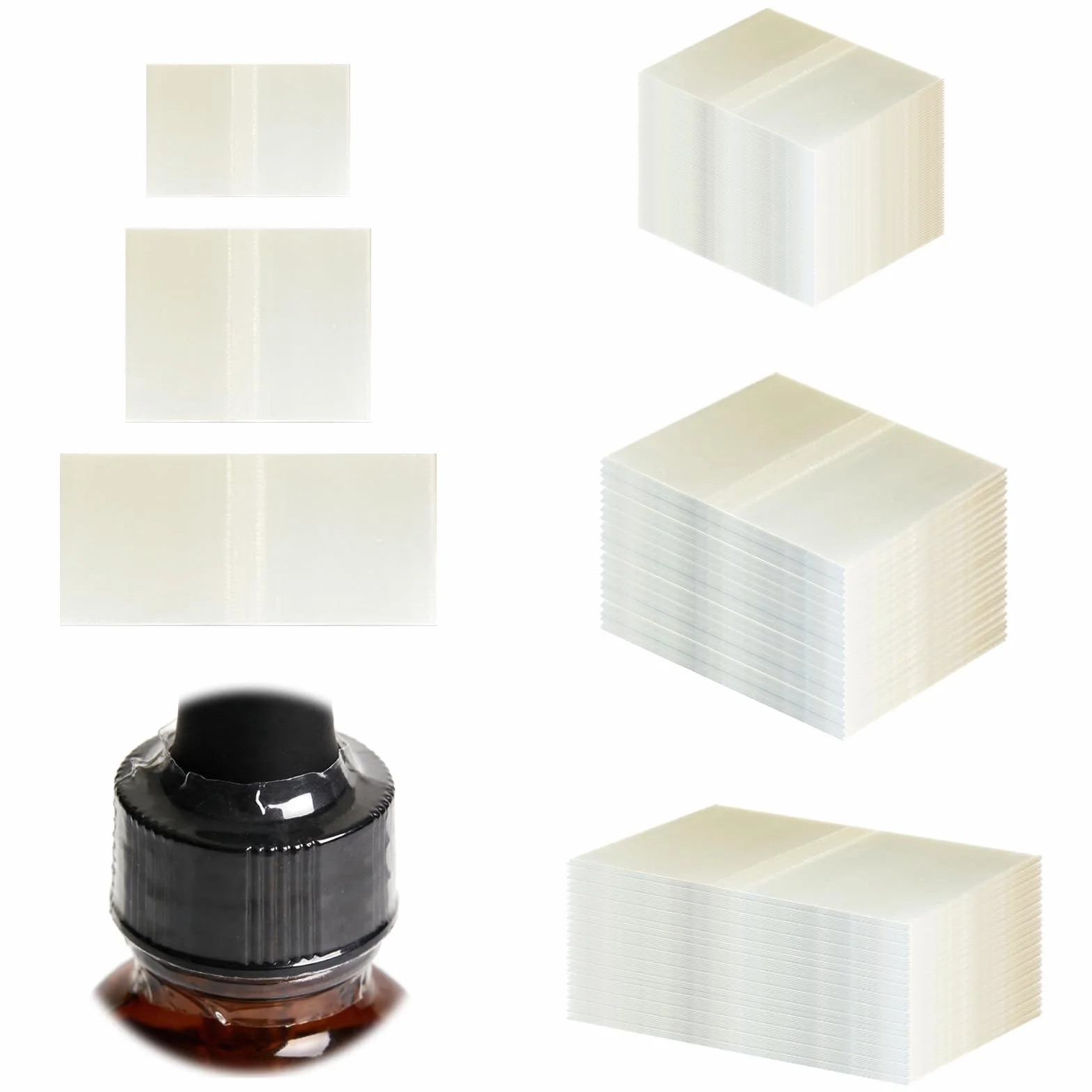 1200 sztuk perforowanej folii termokurczliwej, CNYMANY 35 x 25 mm 45 x 40 mm 69 x 35 mm, przezroczysta taśma termokurczliwa PCW do butelki z olejem, szkło galonowe, otwór do butelki, zamknięcie