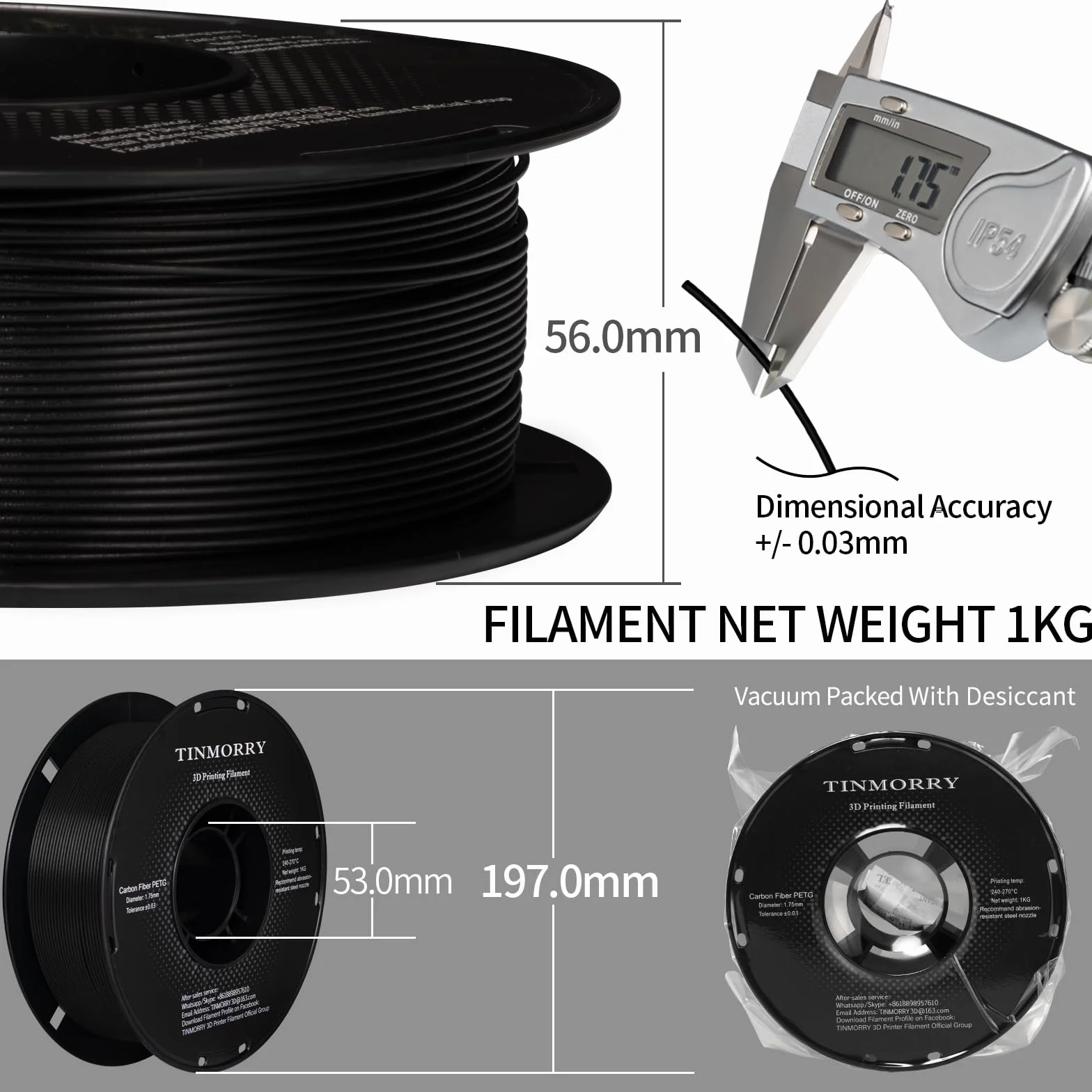 TINMORRY Filament ASA 1,75 mm, odporny na promieniowanie UV i wysokie temperatury filament do drukarki 3D, trwały i wytrzymały, dokładność wymiarowa +/- 0,03 mm, idealny do drukowania części