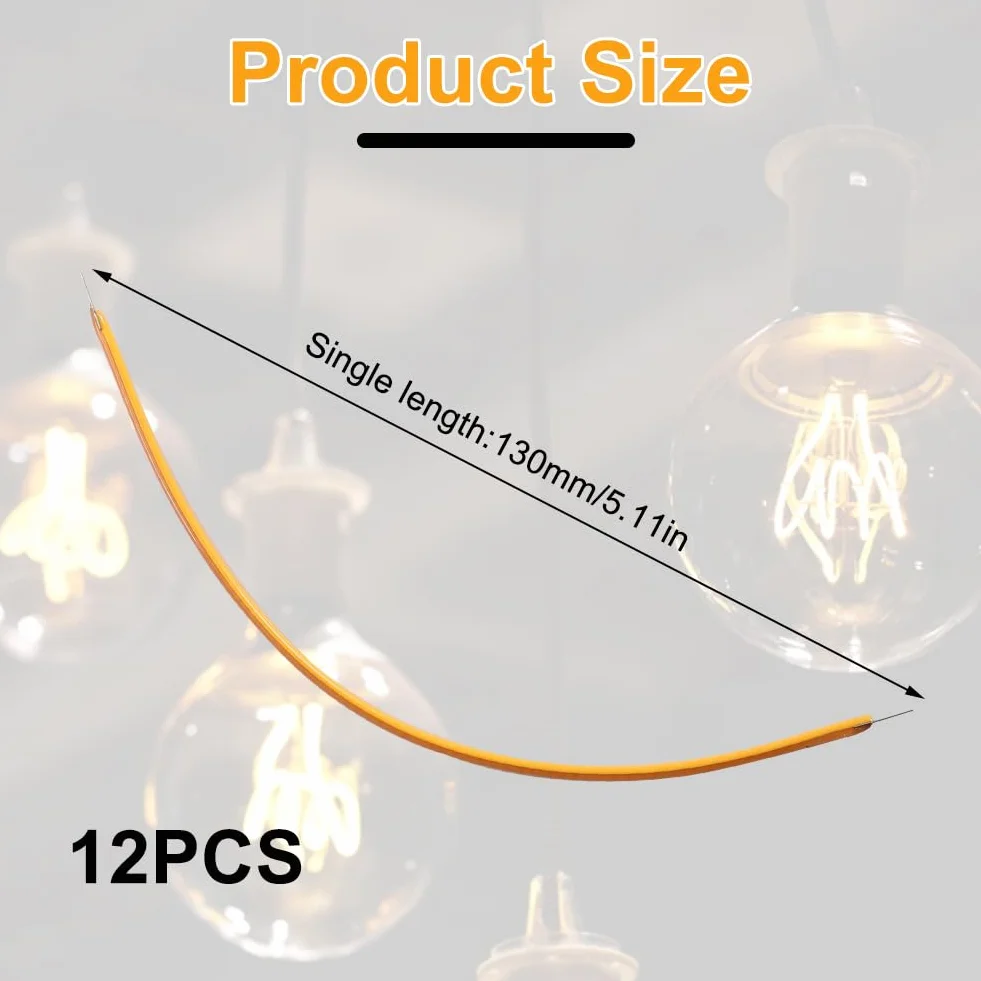12 sztuk żarówek LED 24 V, 2700 K, światło ciepłe białe – elastyczne elementy lampy do diod LED, żarówek, zabawek DIY, oświetlenie dekoracyjne i kemping (130 mm)
