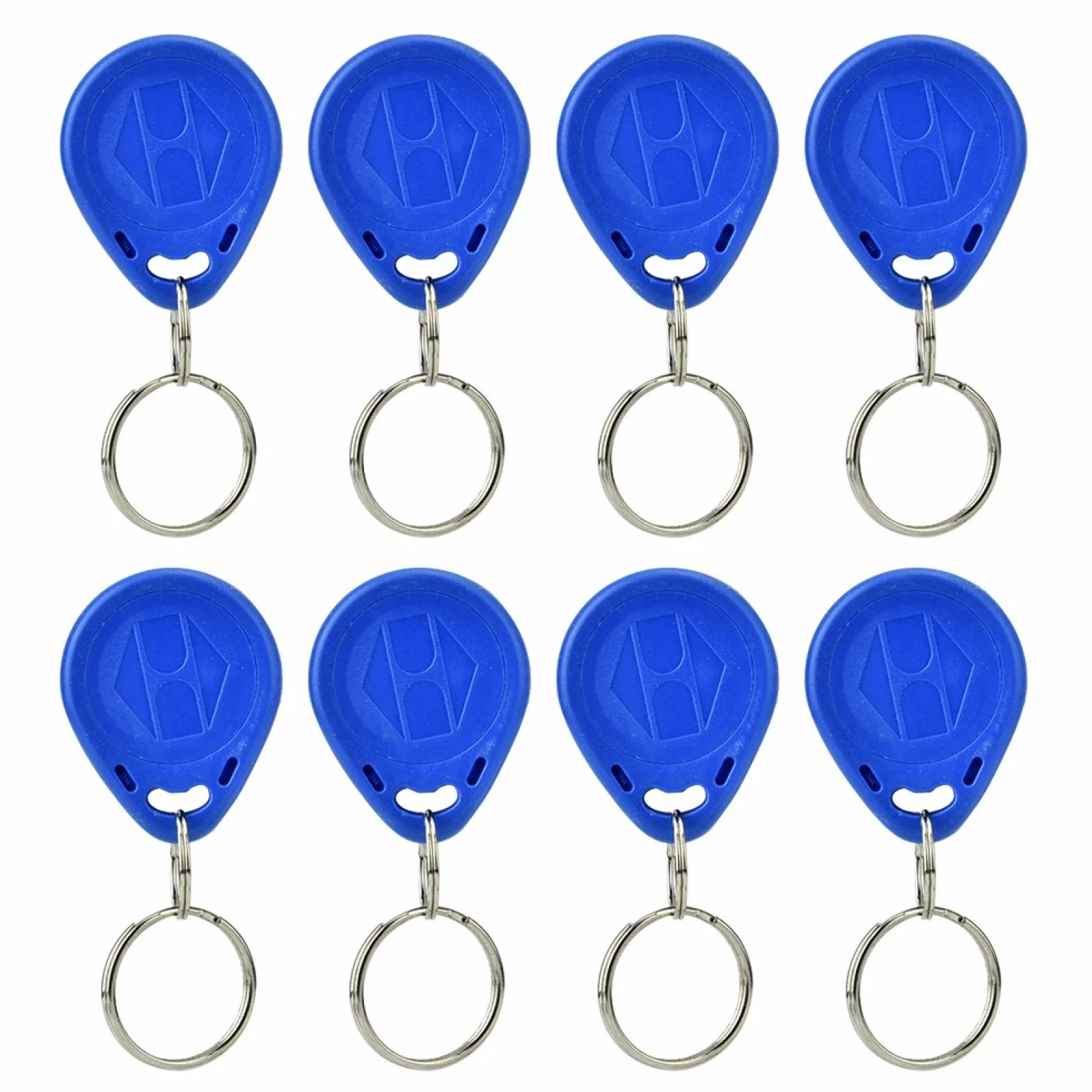 100 szt. niebieskich breloczków do kart ID/IC, wymienne zapisywalne znaczniki zbliżeniowe RFID, tokeny kart IC/ID, breloczki kluczy do systemu kontroli dostępu -125 kHz / 13,56 kHz (ID/IC) opcjonalne