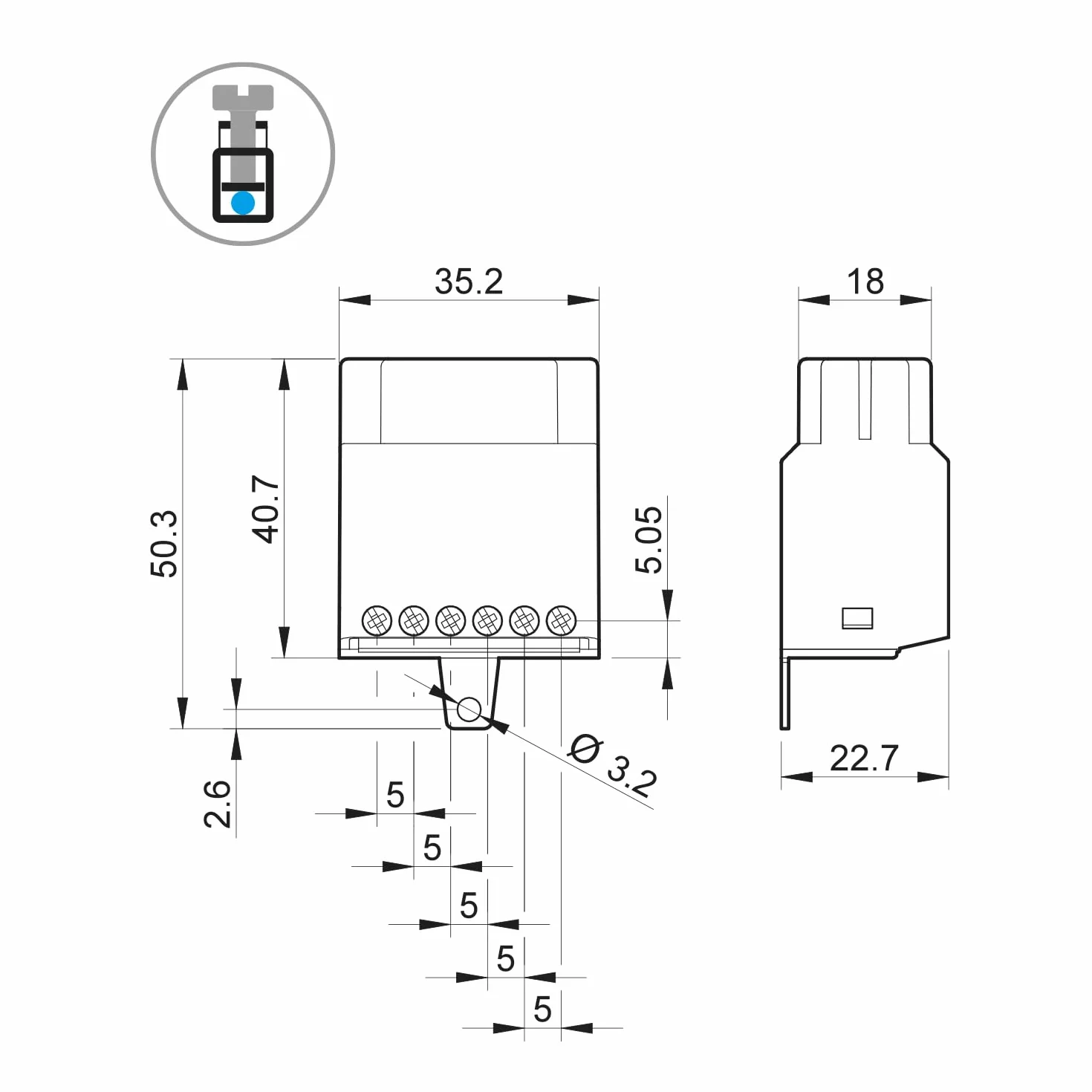 Finder 26048230000PaS przełącznik udarowy Box 230 VAC 2 fazy 10 A