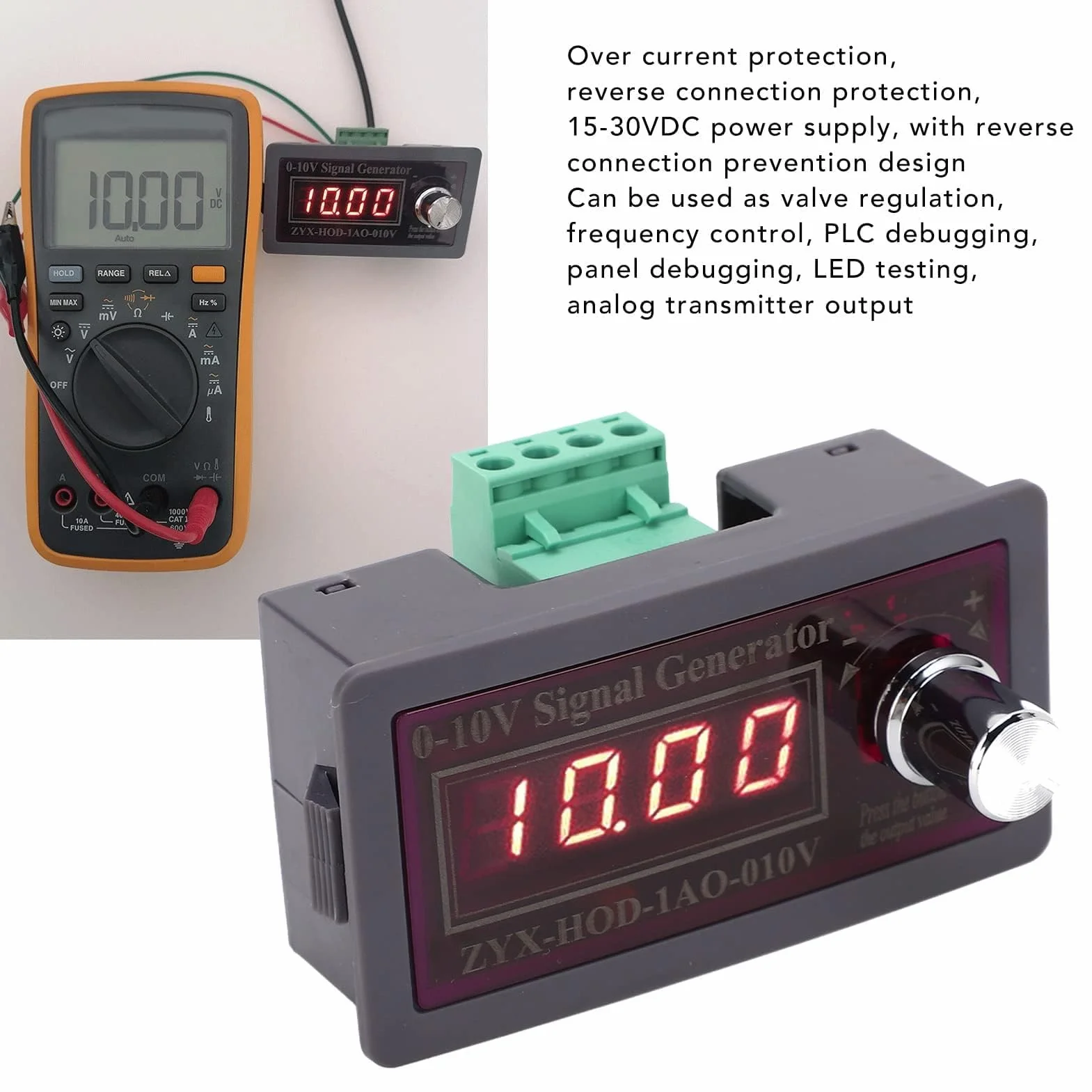 Regulowany Generator Sygnału 0-10 V Moduł Generatora Napięcia Sygnału ABS Miernik Kontroli Częstotliwości PLC 15-30 VDC