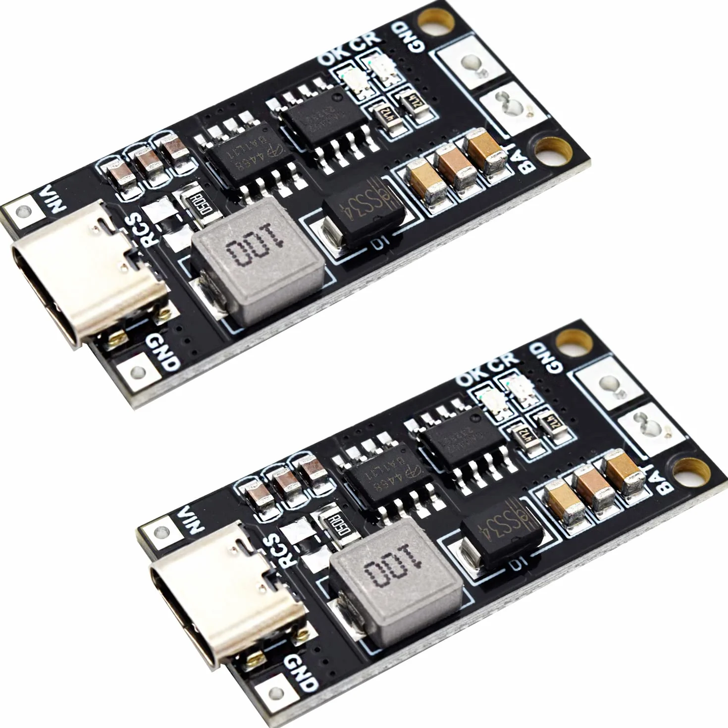 Adeept Typ C BMS 2S 2A 18650 21700 3,7 V płyta ładowania baterii litowej Step-Up Boost Li-Po polimerowa USB C do 8,4 V (2 szt.)