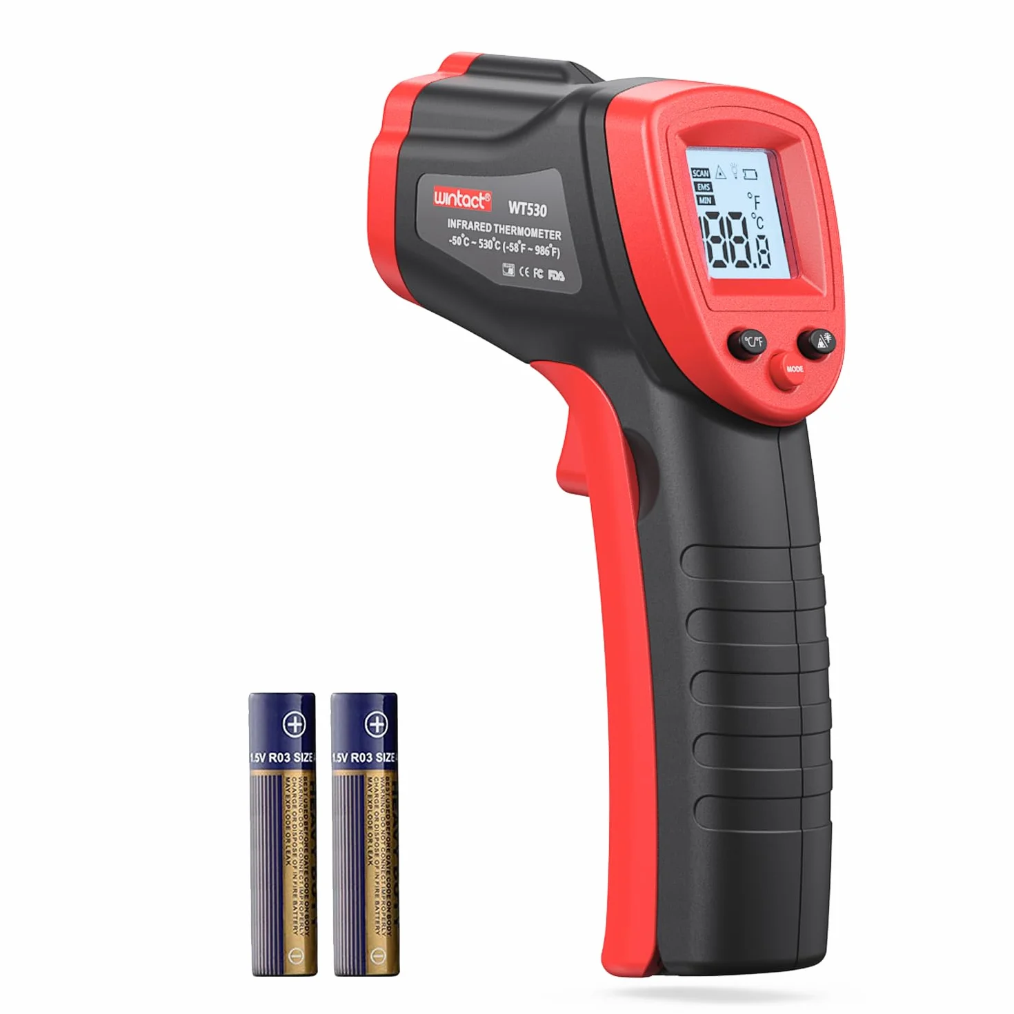 Wintact Termometr na podczerwień -50℃~380℃ laser cyfrowy z samokalibrowaniem