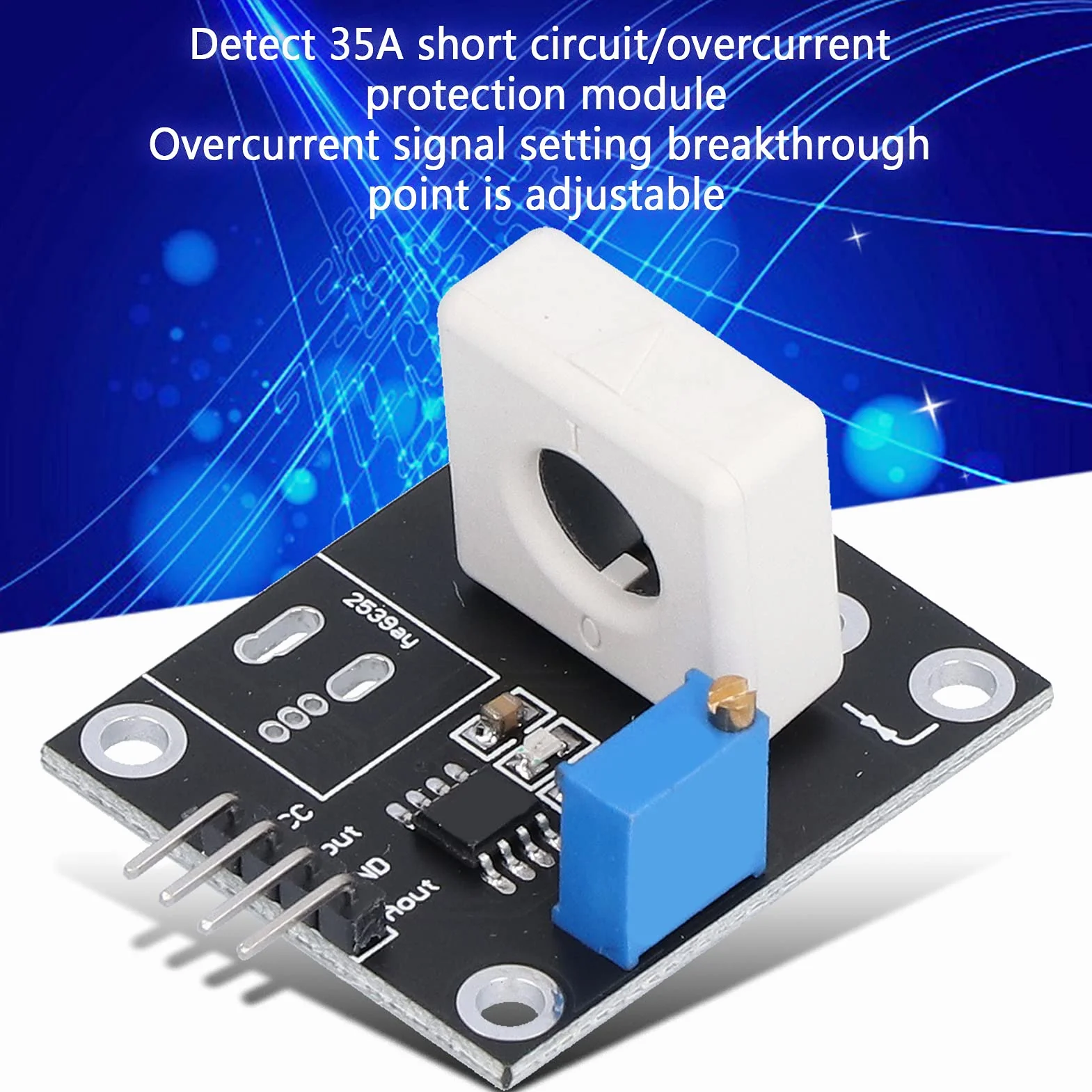Czujnik Prądu Halla, 35a WCS1800 DC 5V Moduły Zabezpieczające Przed Zwarciem Regulowany Detektor Zabezpieczenia Nadprądowego Do Inteligentnego Wykrywania Przetężenia Silnika Samochodu