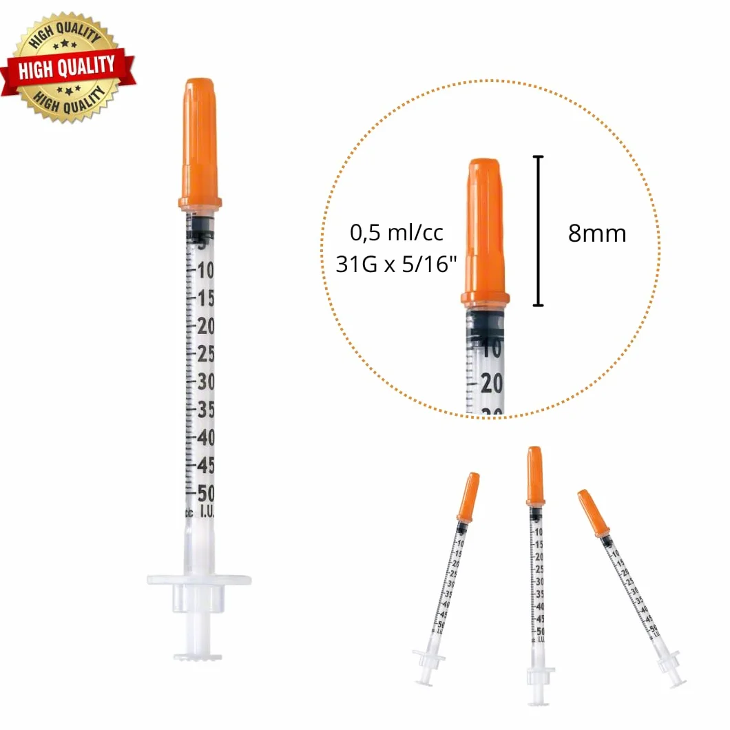 0,5 ml/cc plastikowa tuba 31G (0,25 х 8 mm) wielofunkcyjne narzędzia pomiarowe, pakowane pojedynczo, akcesoria laboratoryjne (10 sztuk)