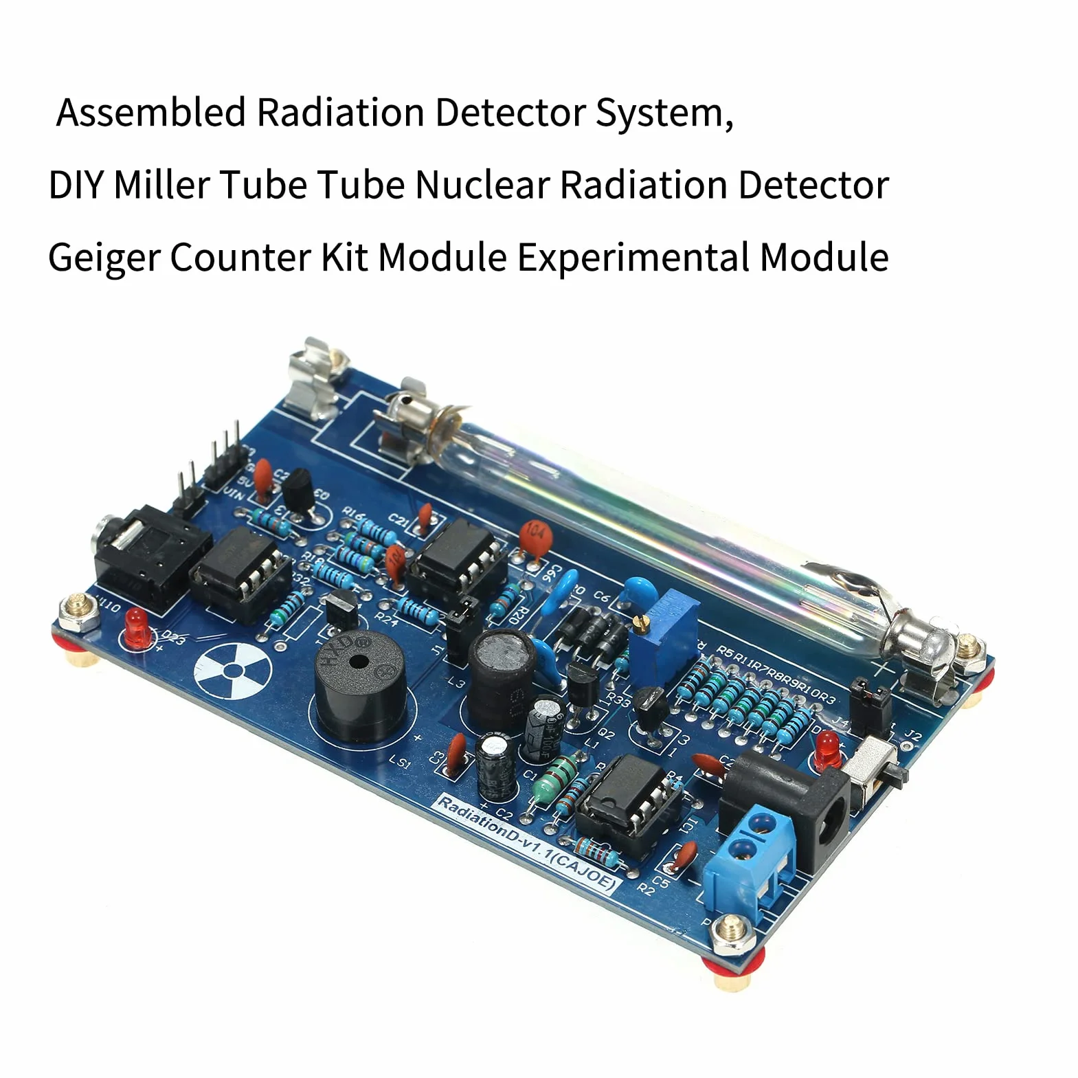 HUIOP System wykrywania promieniowania, zmontowany system detektorów promieniowania, moduł eksperymentalny DIY Miller Tube Detektor promieniowania jądrowego Geiger