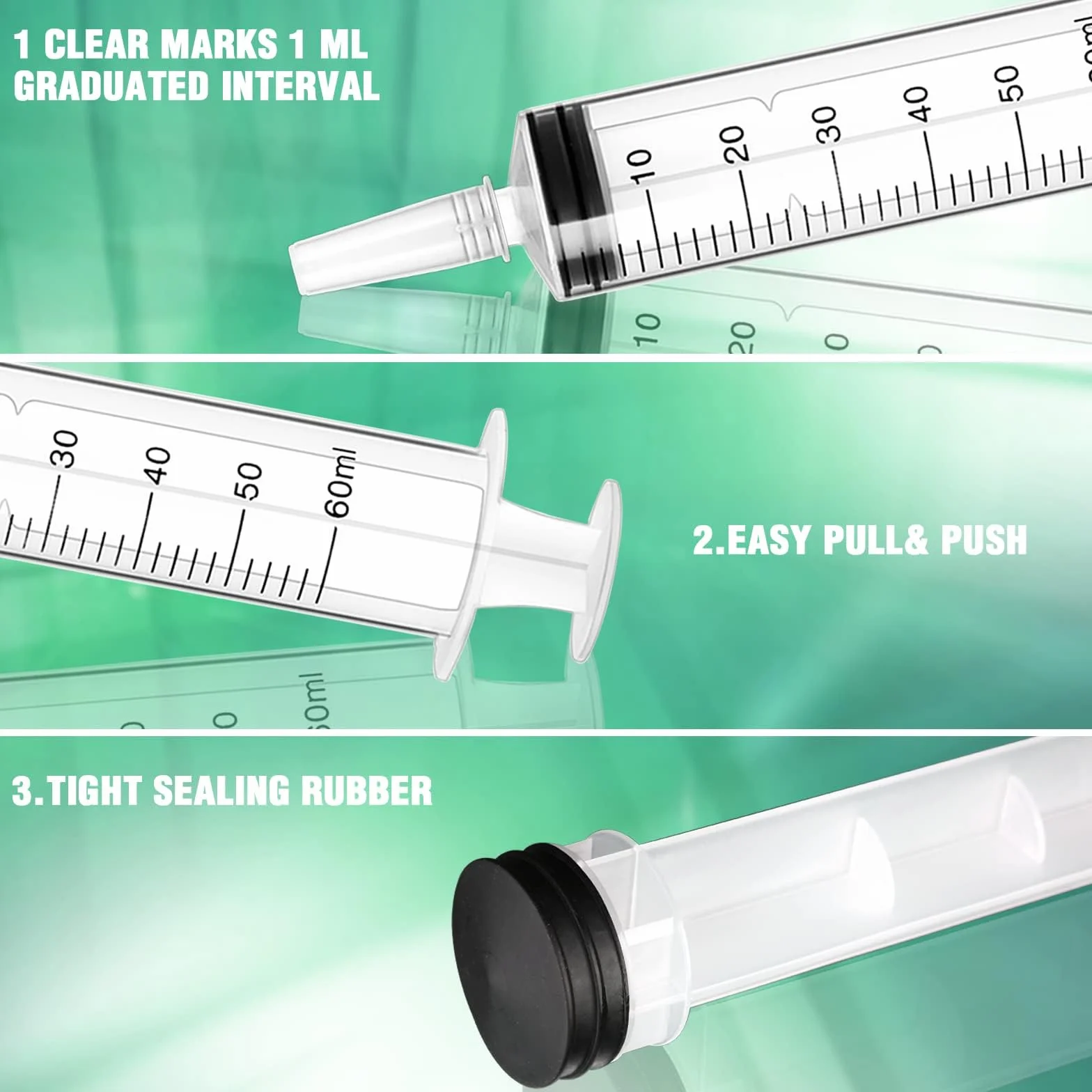 Strzykawka plastikowa 60 ml wielokrotnego użytku bez igły sterylna do karmienia zwierząt