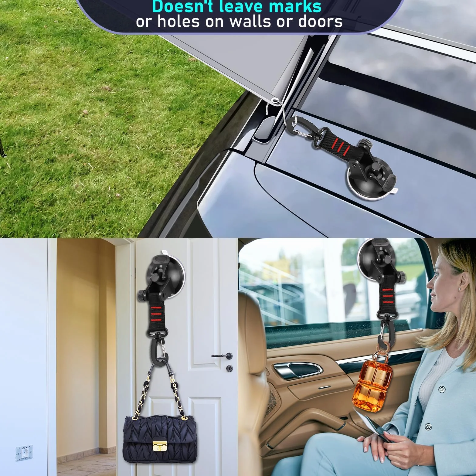 Fentar: Wytrzymałe przyssawki z obrotowym haczykiem 360°, przyssawki do okien próżniowych, w tym wycieraczka S, wszechstronne haczyki z przyssawkami na 10 kg, PVC i ABS, nylon, silikon