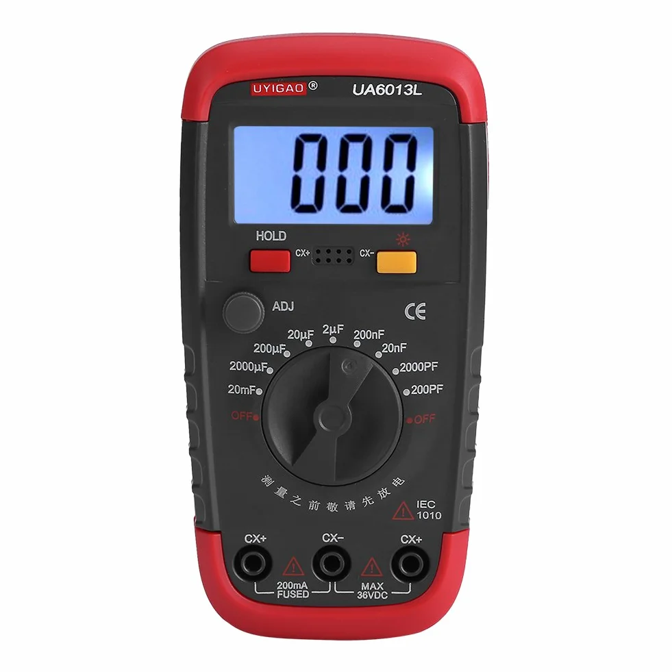 Cyfrowy miernik pojemności tester kondensatorów Pro 0,1 pF - 20 000 uF z podświetleniem LCD 1999