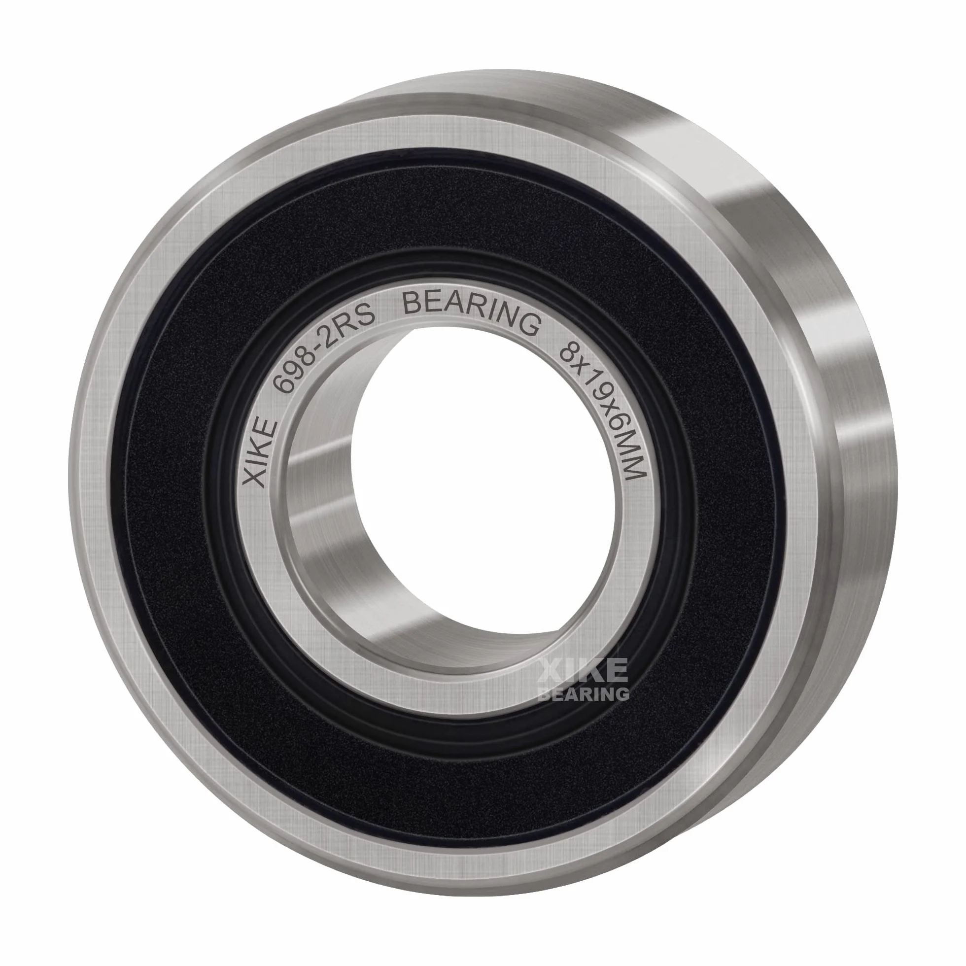 XiKe 10 sztuka 698-2RS Uszczelnione łożyska kulkowe 8x19x6mm, wustronne uszczelnienie gumowe i stal chromowa, 698RS Miniaturowe łożyska kulkowe zwykłe.