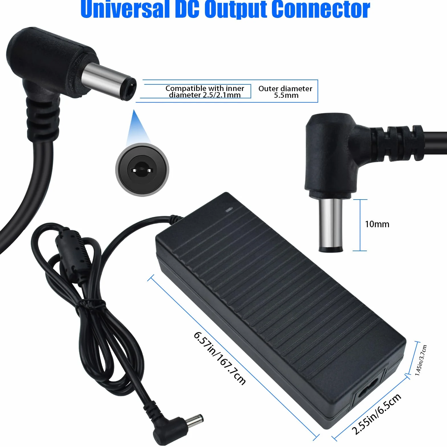 Zasilacz AC 100-240 V na 24 V 8A 192 W transformator adapter sieciowy 5,5 x 2,5 mm DC do taśm LED