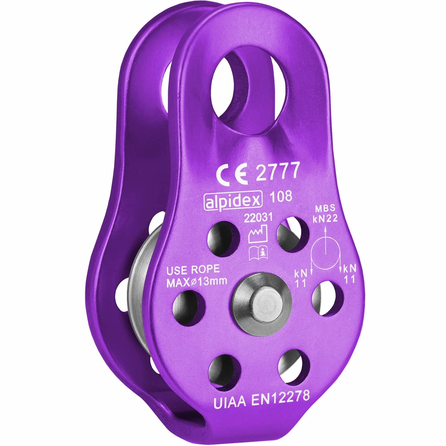 ALPIDEX Rolka Do Wspinaczki 22 kN Fix Pulley Blok Koła Pasowego EN12278