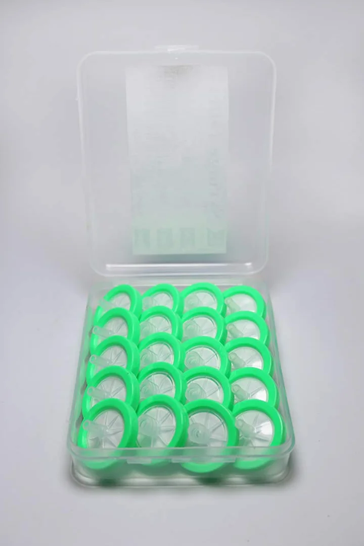LINKTOR Filtry natryskowe Nylon filtracja orangniczna średnica 25 mm 0,22 µm rozmiar porów niesterylne, opakowanie 20 szt