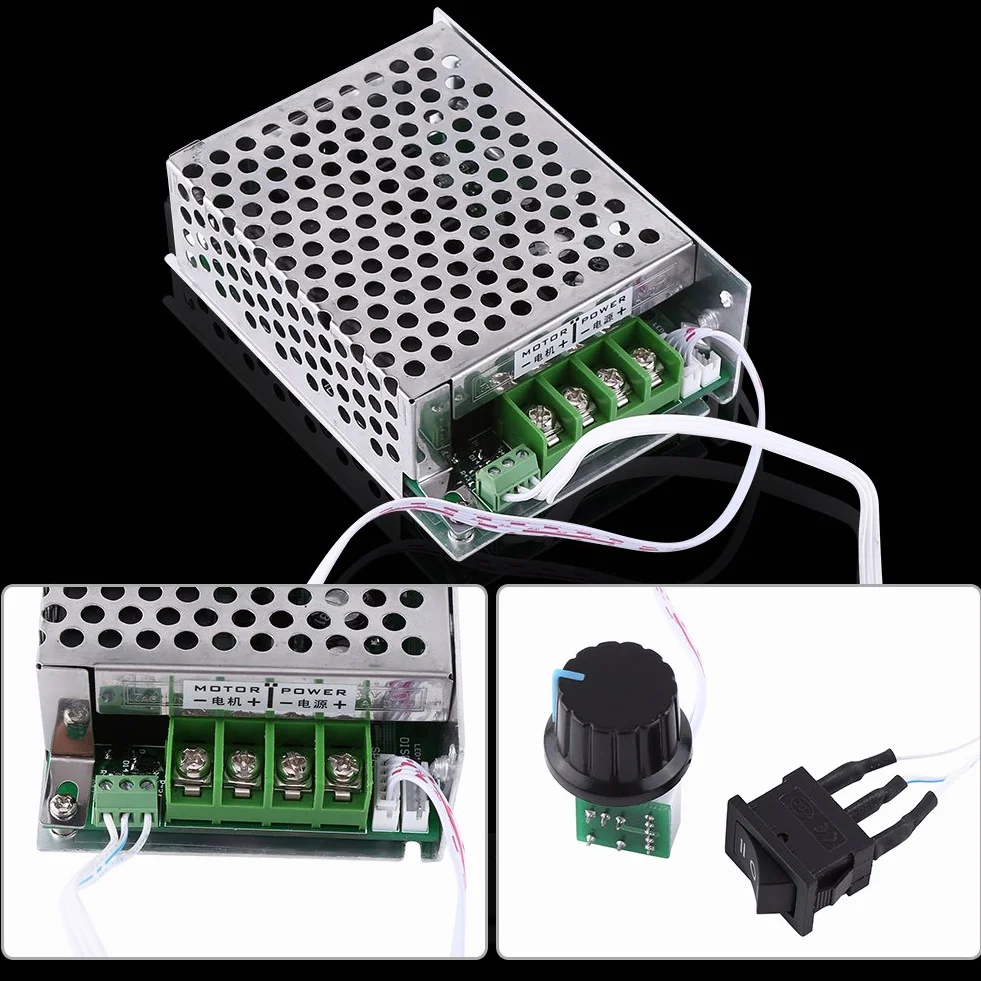 Regulator silnika DC PWM 12V 24V 36V 40A odwracalny przełącznik prędkości o wysokiej mocy CCM6Ds-B
