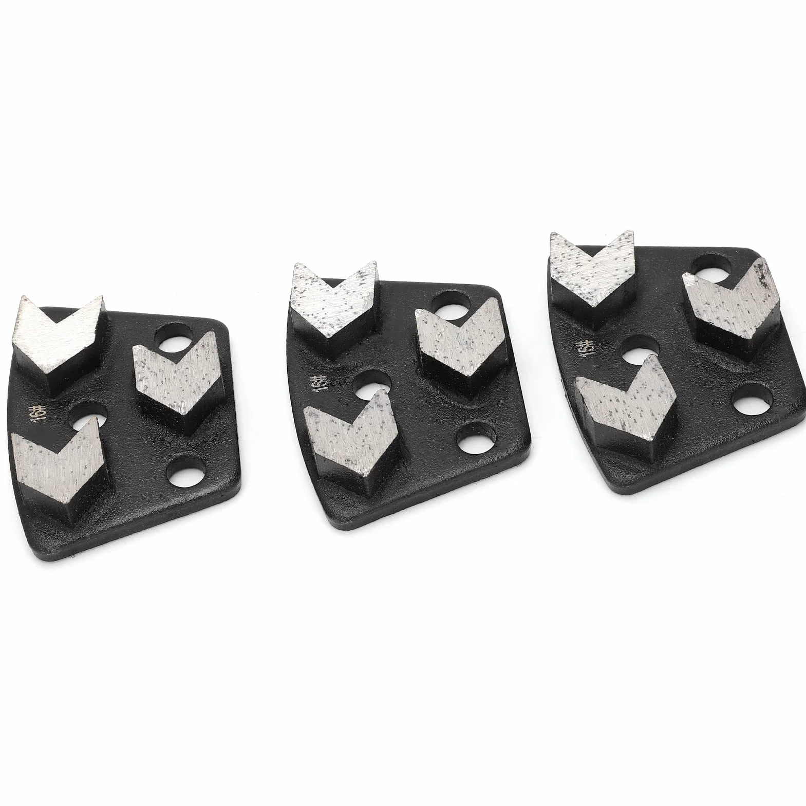 3 szt. Buty do Szlifowania Diamentów, 16# Czarne Trapezowe Szlifierki Diamentowe do Szlifowania Betonu Buty Narzędzie Tnące Zestaw Dysków